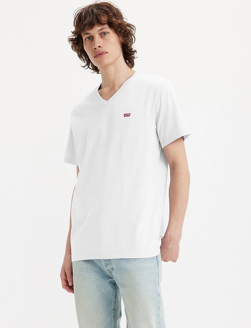 Levi's® - ORIGINAL HM VNECK WHITE - v-ringade t-shirts - neutrals - 3