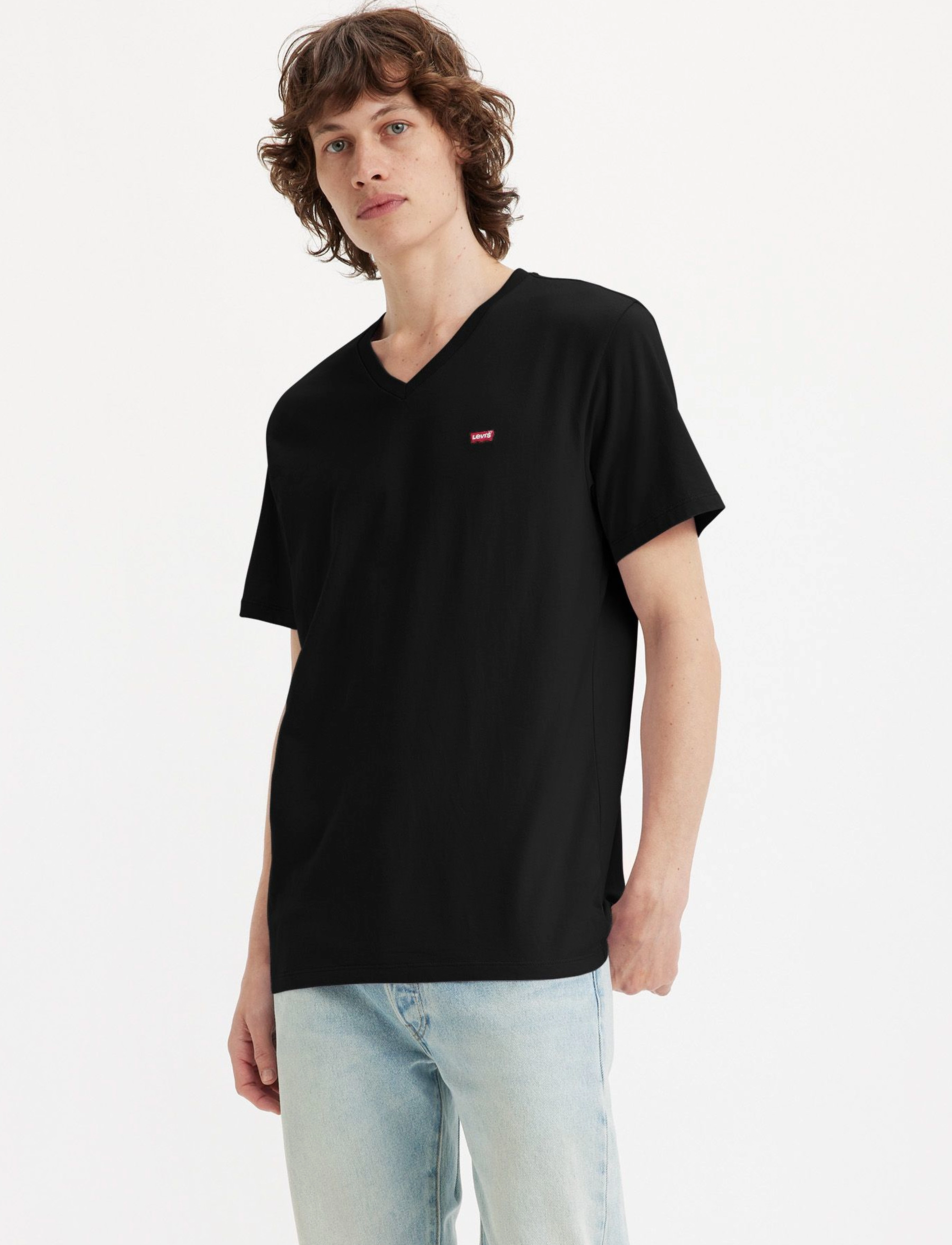 Levi's® - ORIGINAL HM VNECK MINERAL BLAC - koszulki z dekoltem w serek - blacks - 3