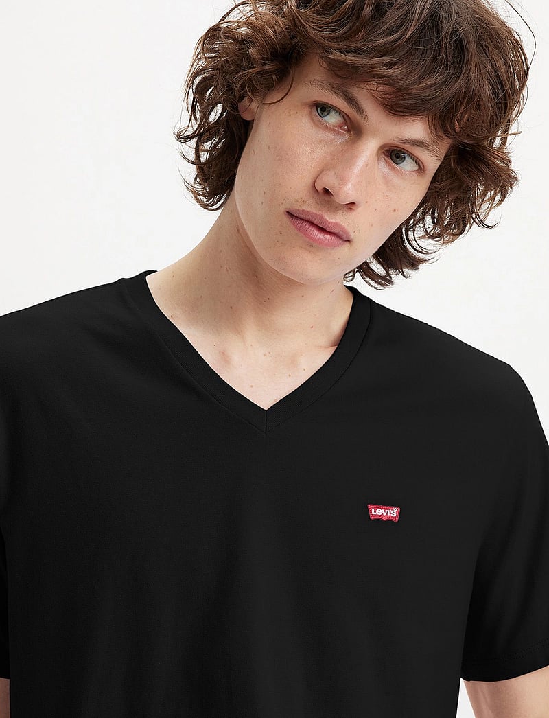 Levi's® - ORIGINAL HM VNECK MINERAL BLAC - v-ringade t-shirts - blacks - 5