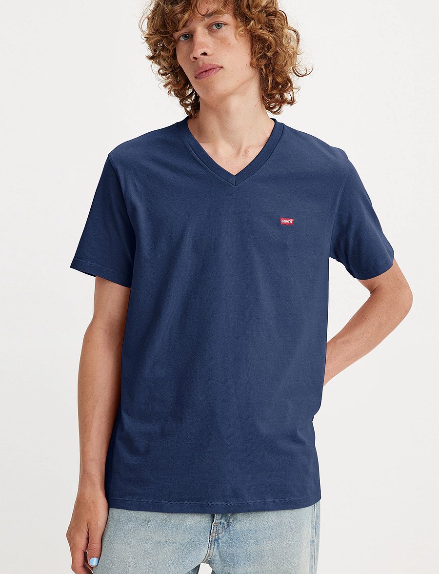Levi's® - ORIGINAL HM VNECK NAVY BLAZER - t-shirts mit v-ausschnitt - blues - 0