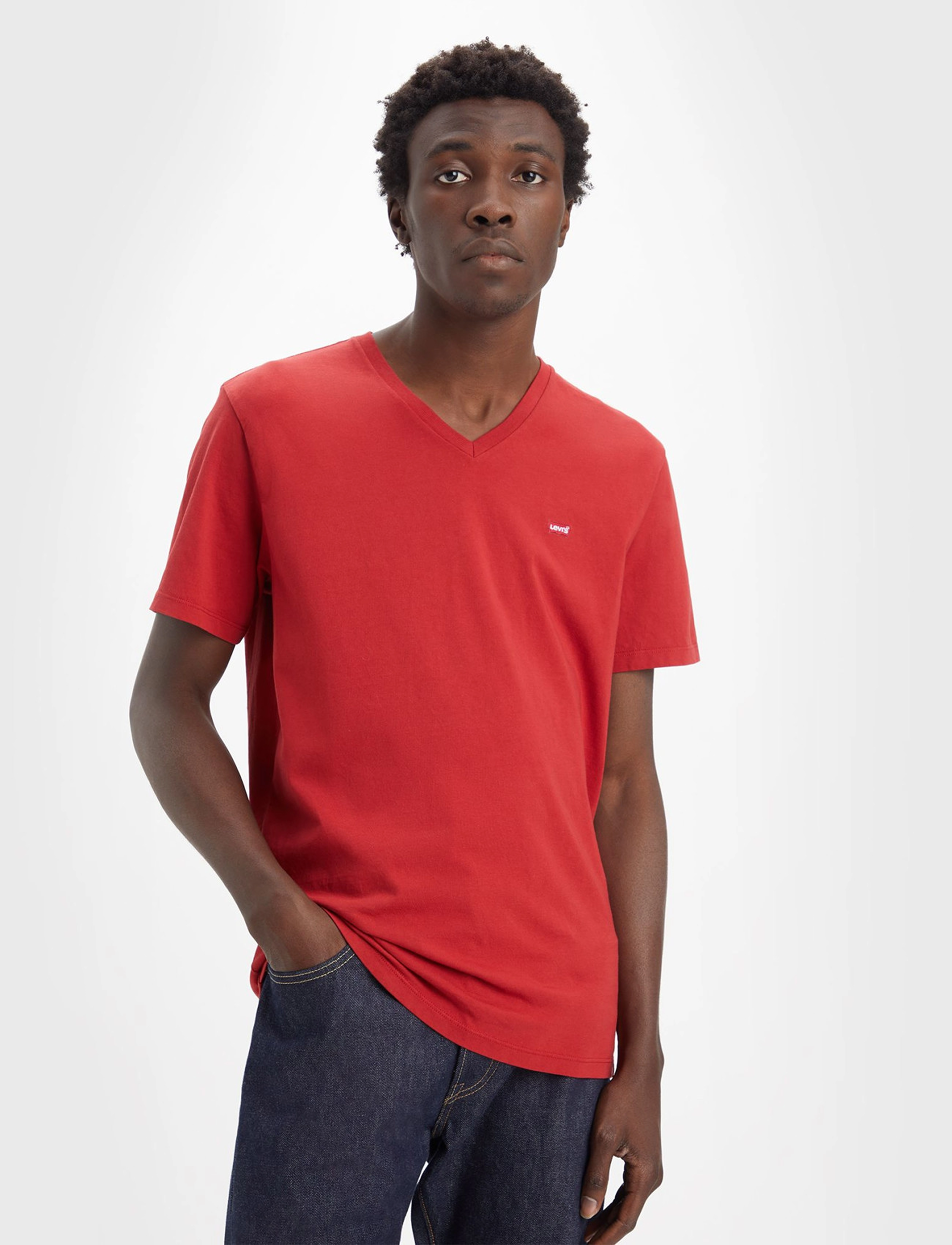 LEVI´S Men - ORIGINAL HM VNECK RHYTHMIC RED - reds - 2