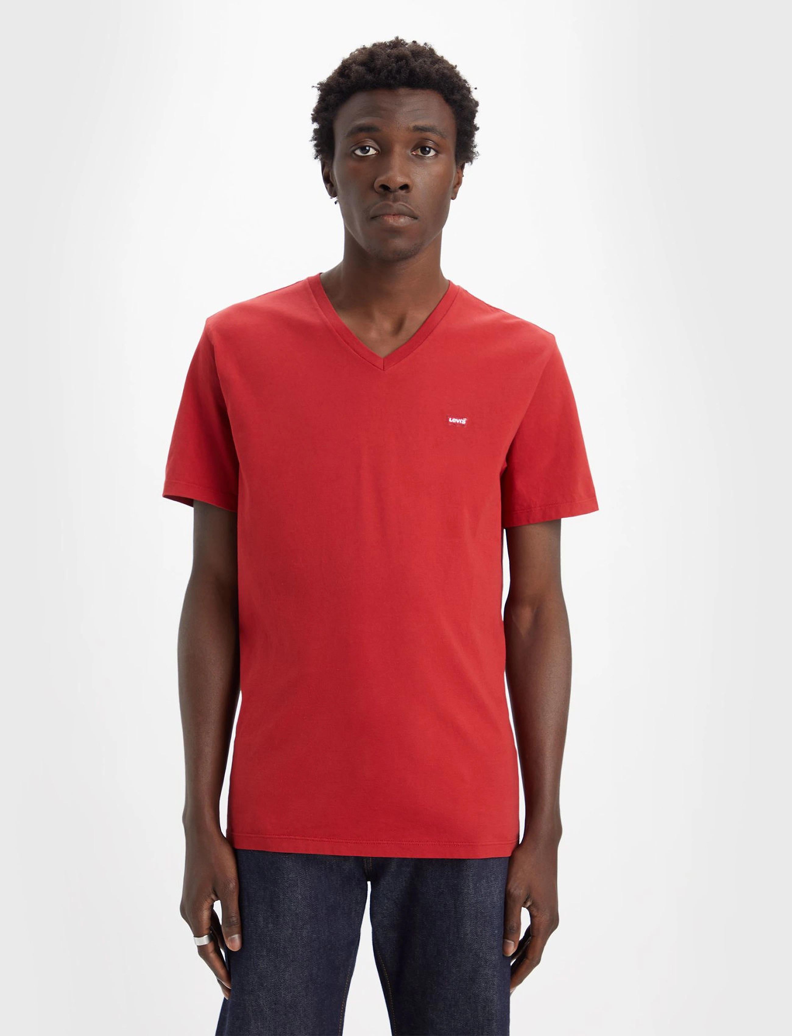 LEVI´S Men - ORIGINAL HM VNECK RHYTHMIC RED - reds - 3