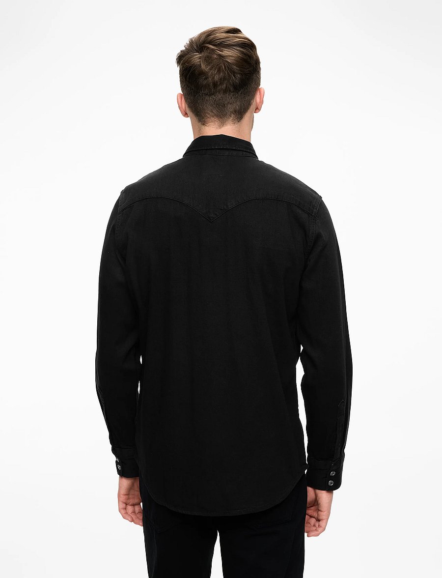 Levi's® - BARSTOW WESTERN STANDARD MARBL - denim shirts - blacks - 4