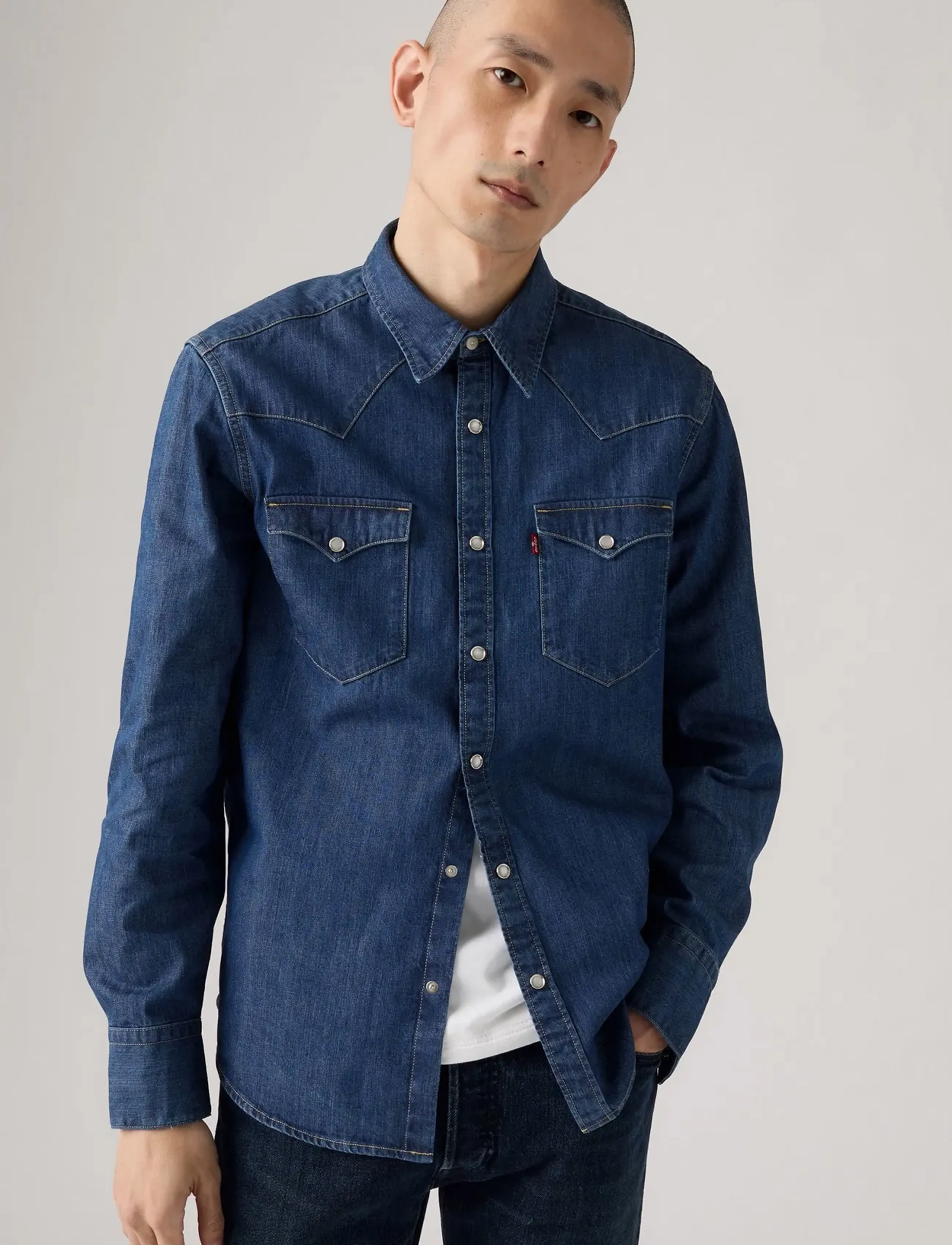 Levi's® BARSTOW WESTERN STANDARD LOWER - Nach Stil kaufen - MED INDIGO - FLAT FINISH / blue