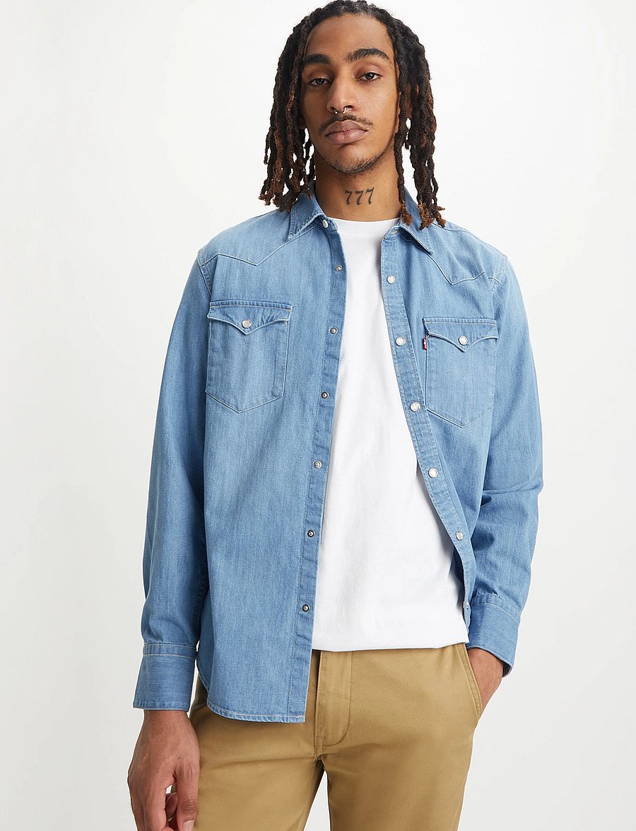 Levi's® - BARSTOW WESTERN STANDARD ESTA - teksasärgid - light indigo - worn in - 3
