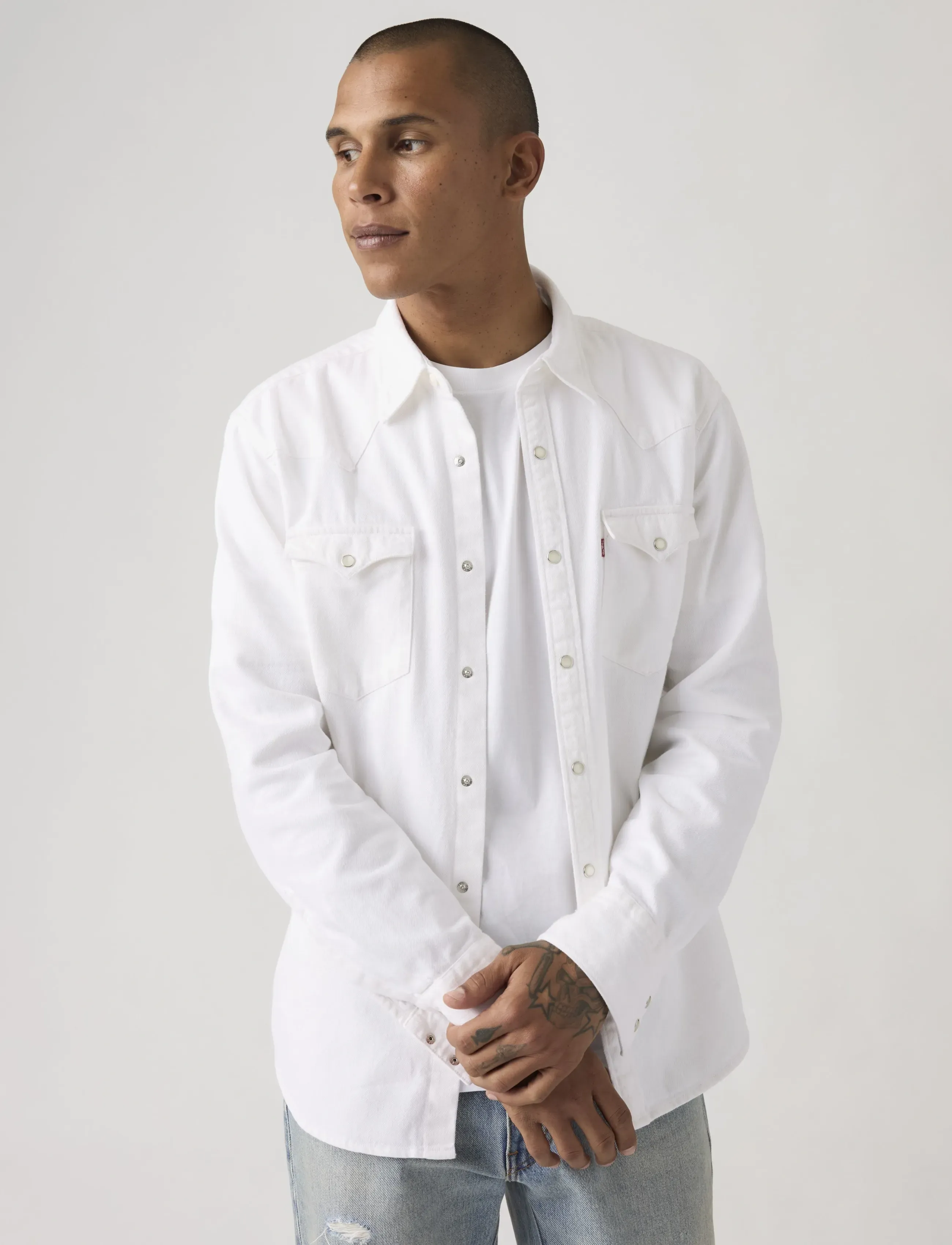 Levi's® BARSTOW WESTERN STANDARD CLOUD - Jeanshemden - WHITES / white