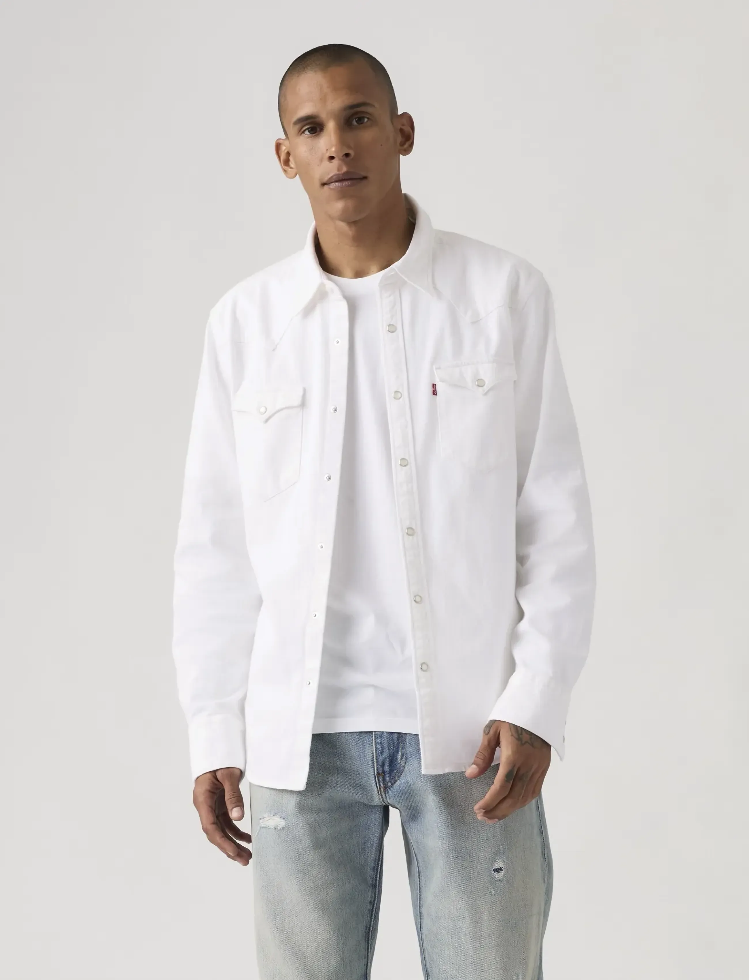 Levi's® - BARSTOW WESTERN STANDARD CLOUD - džinsiniai marškiniai - whites - 5
