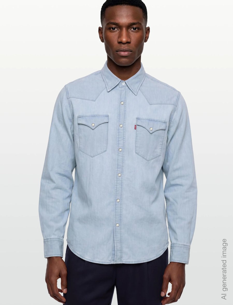 Levi's® - CLASSIC WESTERN STANDARD EVERG - denim shirts - light indigo - flat finis - 3