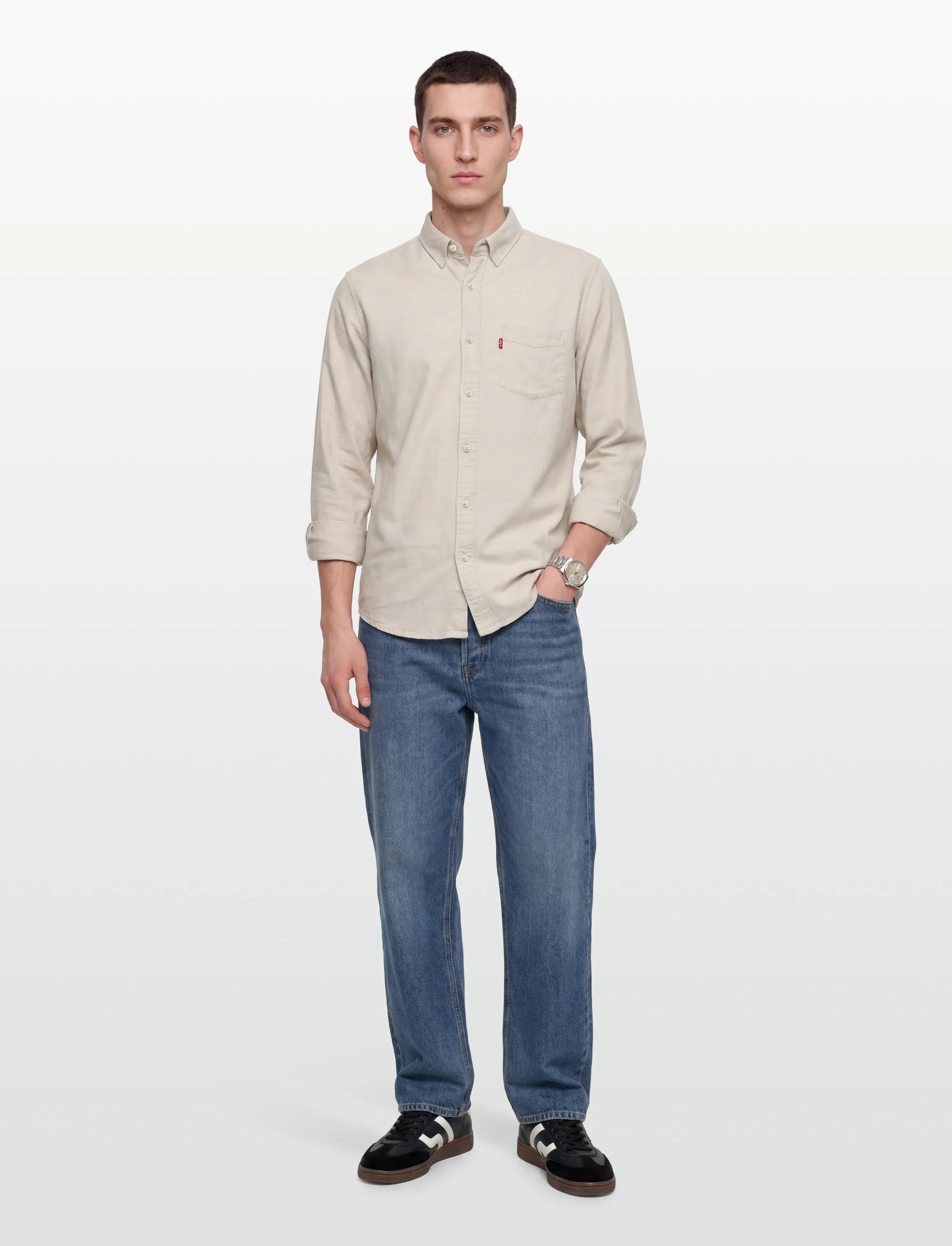 Levi's® SUNSET 1 POCKET STANDARD PUMIC - Hørskjorter - NEUTRALS / cream
