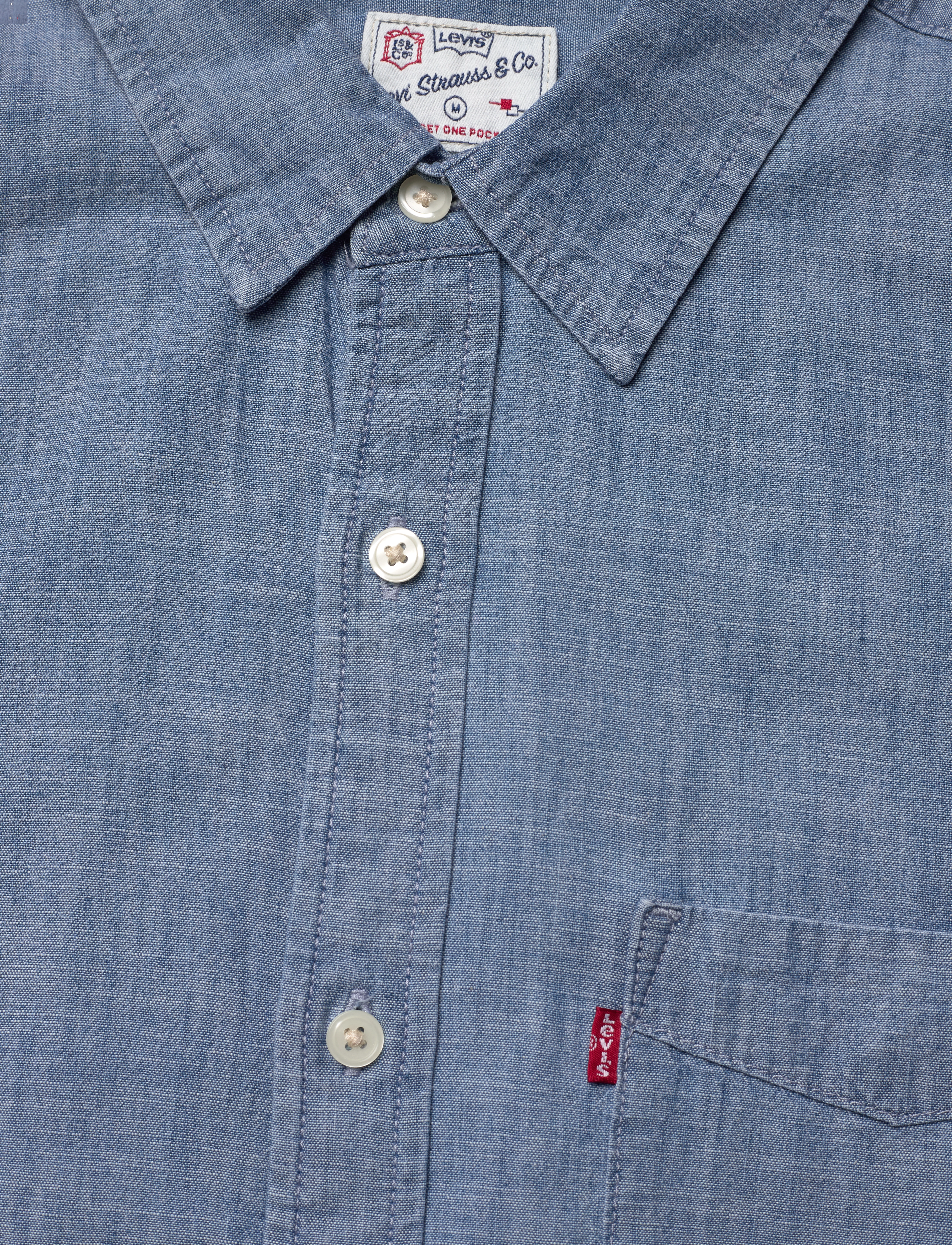 Levi's® - S/S SUNSET 1 PKT STANDRD SEBAS - lühikeste varrukatega särgid - light indigo - flat finis - 3