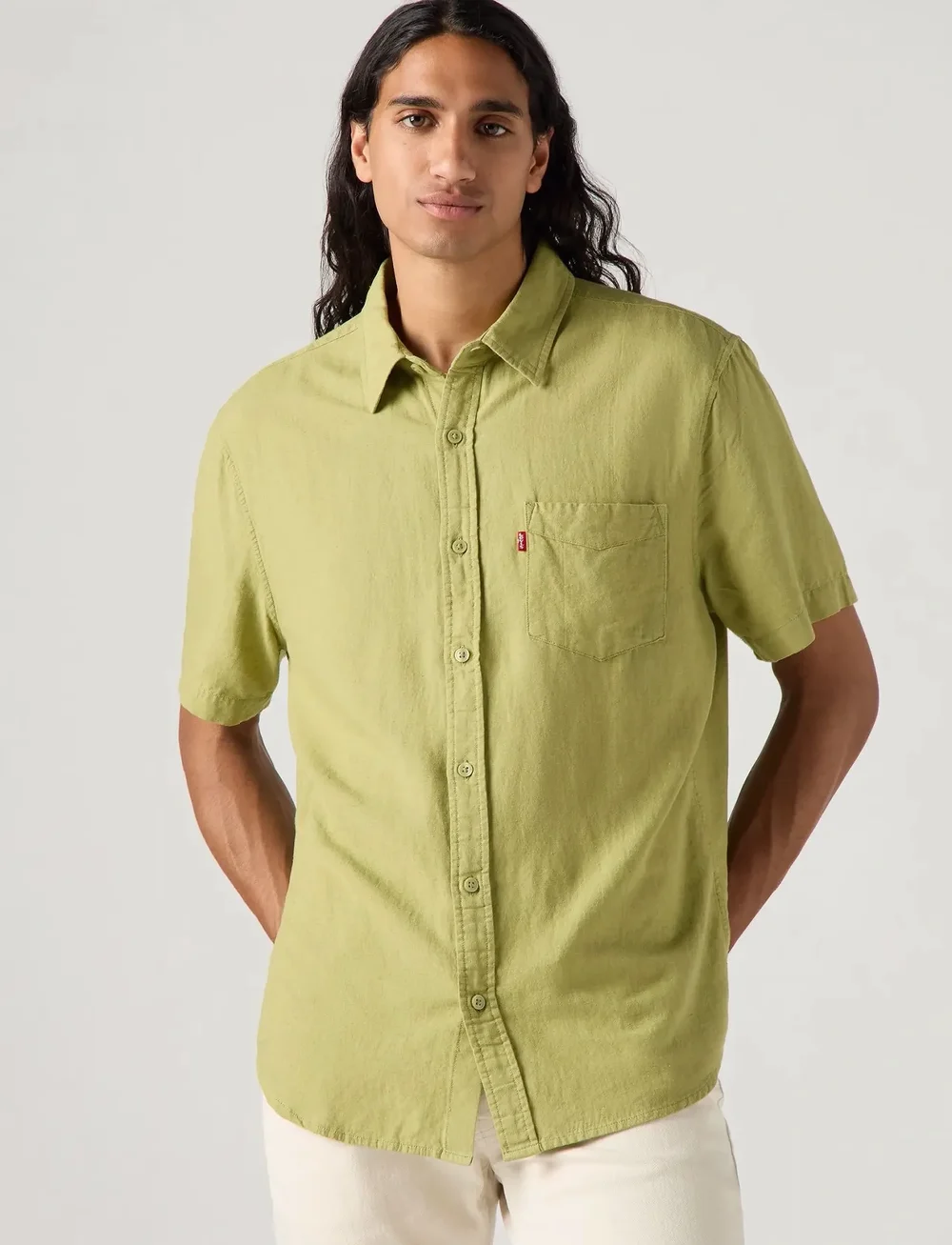 Levi's® - S/S SUNSET 1 PKT STANDRD GREENS - leinenhemden - greens - 0