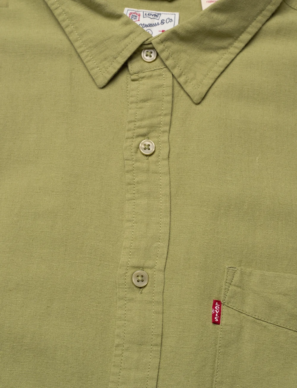 Levi's® - S/S SUNSET 1 PKT STANDRD GREENS - leinenhemden - greens - 3