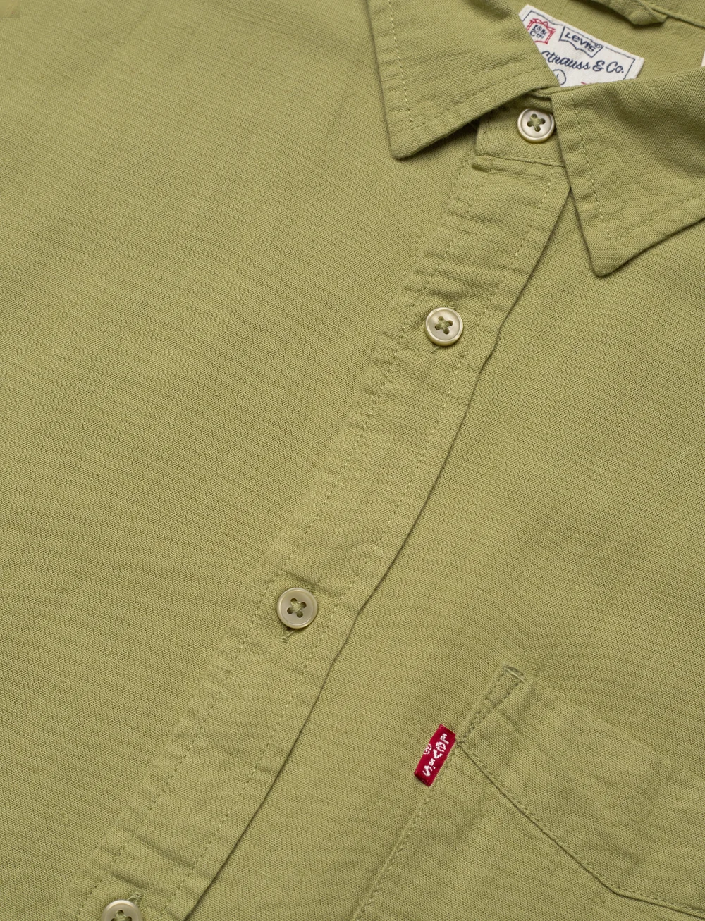 Levi's® - S/S SUNSET 1 PKT STANDRD GREENS - leinenhemden - greens - 4
