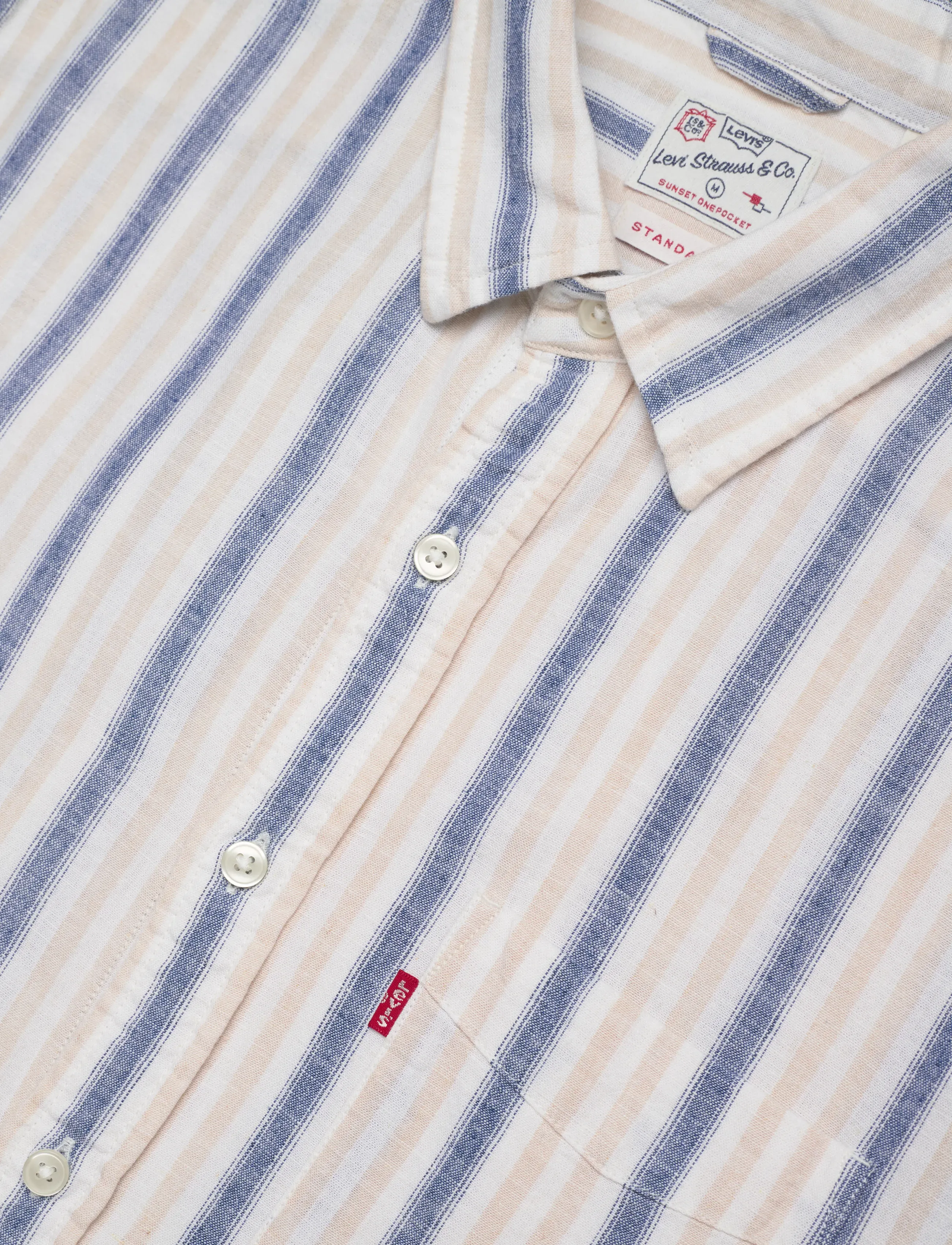 Levi's® - S/S SUNSET 1 PKT STANDRD GIO S - striped shirts - neutrals - 3