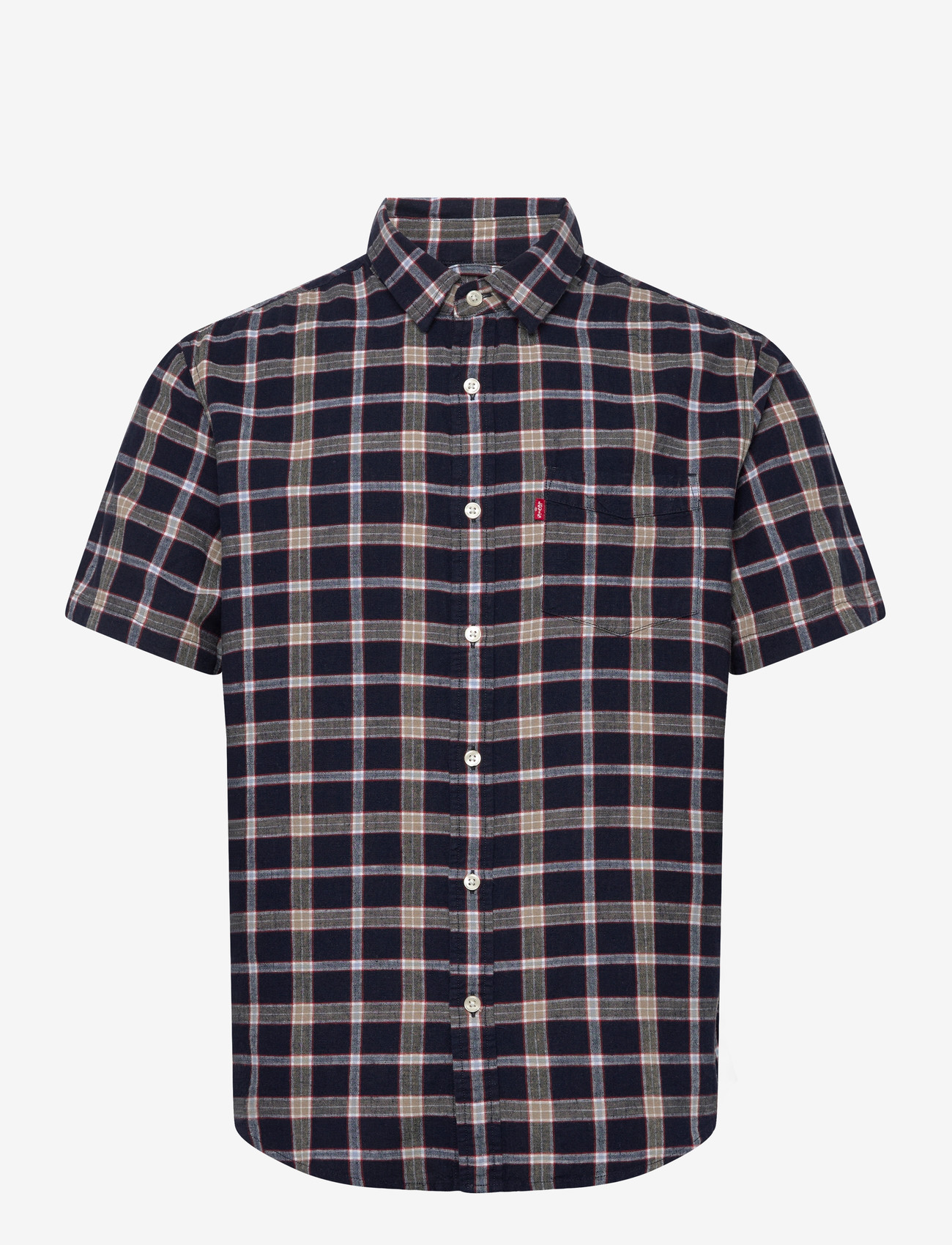 Levi's® - S/S SUNSET 1 PKT STANDRD BLUES - kurzarmhemden - s/s sunset 1 pkt standrd sintra plaid v2 dress blues cotton linen - 0