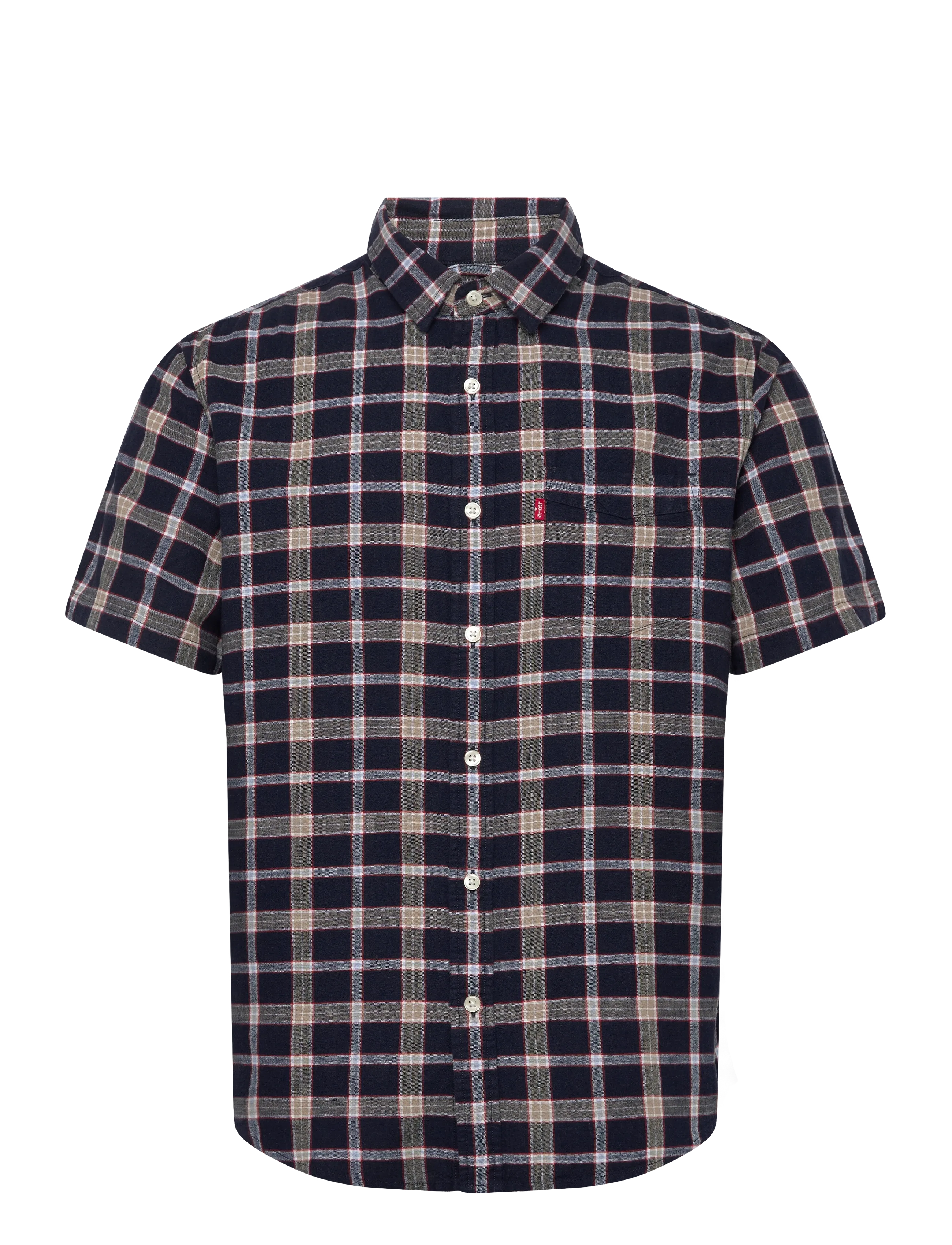 Levi's® S/S SUNSET 1 PKT STANDRD BLUES - Skjorter - S/S SUNSET 1 PKT STANDRD SINTRA PLAID V2 DRESS BLUES COTTON LINEN / multi