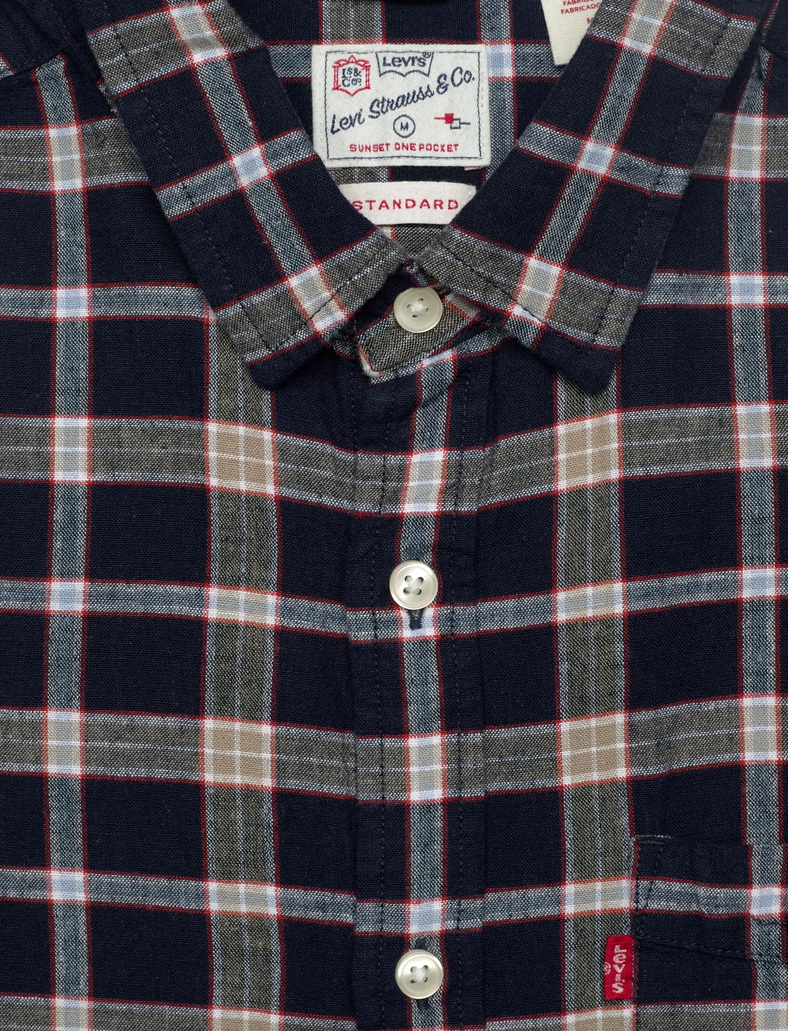 Levi's® - S/S SUNSET 1 PKT STANDRD BLUES - short-sleeved shirts - s/s sunset 1 pkt standrd sintra plaid v2 dress blues cotton linen - 2