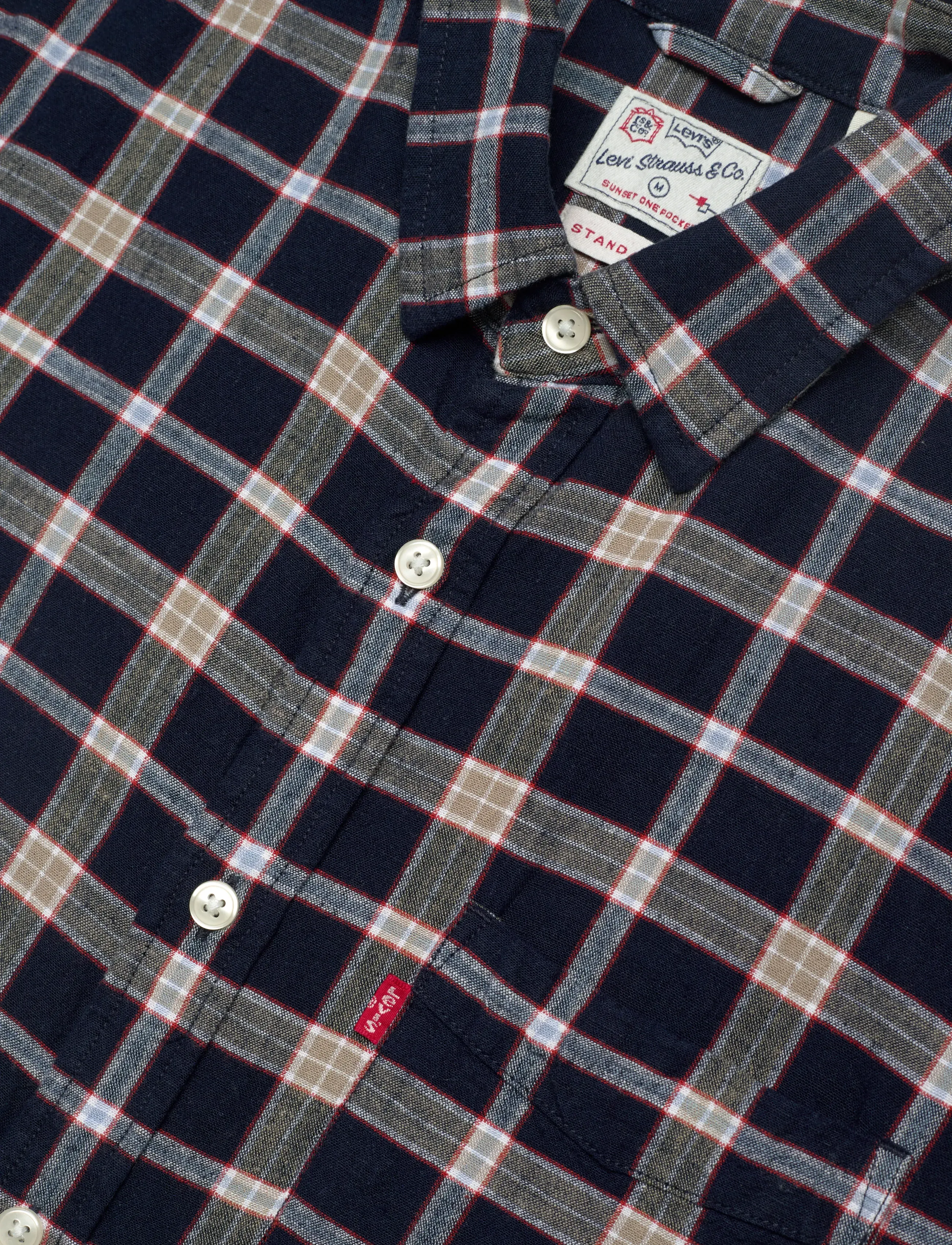 Levi's® - S/S SUNSET 1 PKT STANDRD BLUES - short-sleeved shirts - s/s sunset 1 pkt standrd sintra plaid v2 dress blues cotton linen - 3
