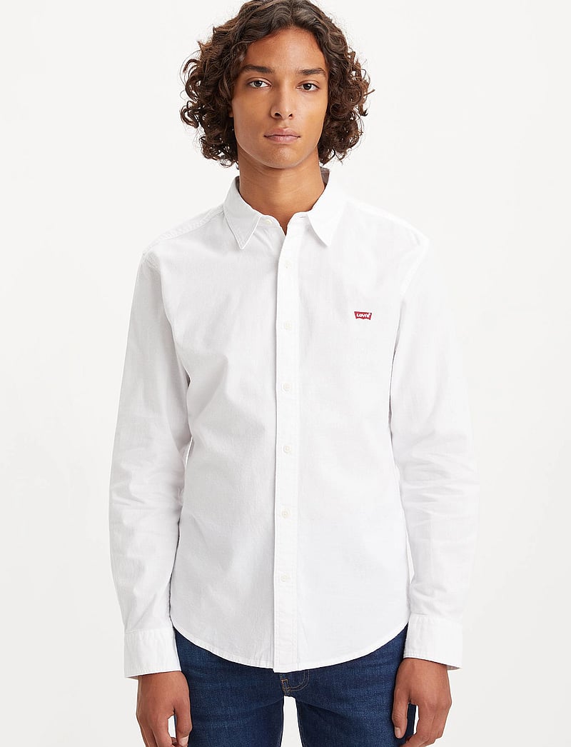 Levi's® - LS BATTERY HM SHIRT SLIM WHITE - rennot kauluspaidat - neutrals - 0
