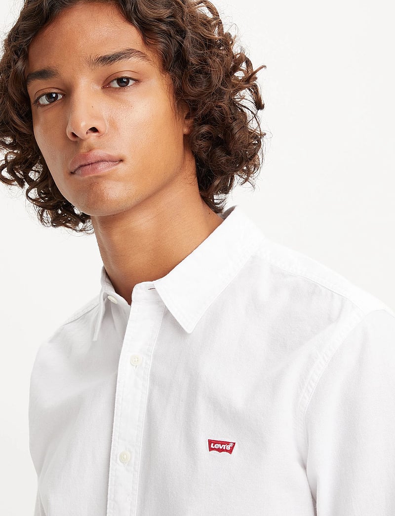 Levi's® - LS BATTERY HM SHIRT SLIM WHITE - rennot kauluspaidat - neutrals - 4