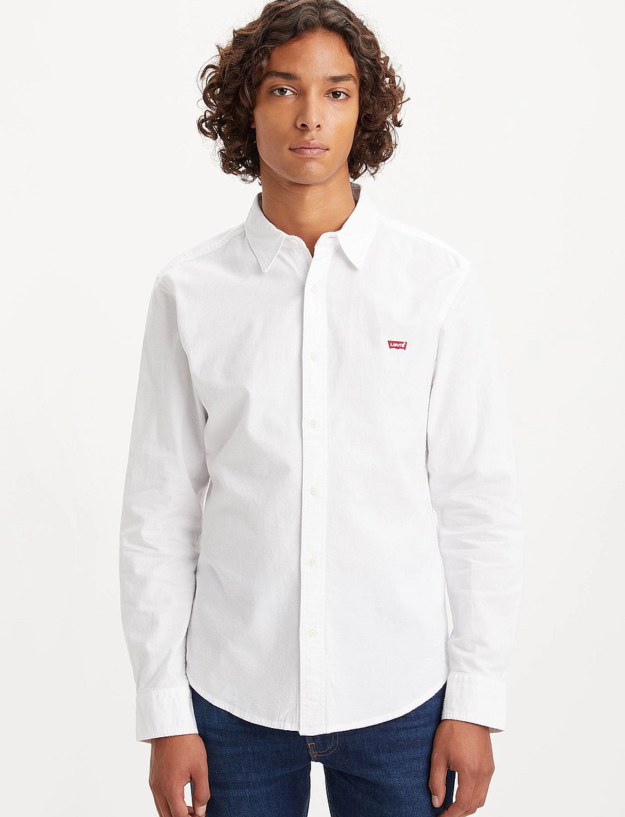 Levi's® - LS BATTERY HM SHIRT SLIM WHITE - flanellskjortor - neutralsq - 0