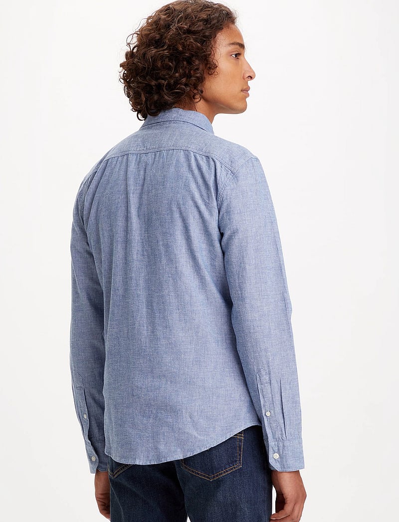 Levi's® - LS BATTERY HM SHIRT SLIM NAVY - rennot kauluspaidat - blues - 3