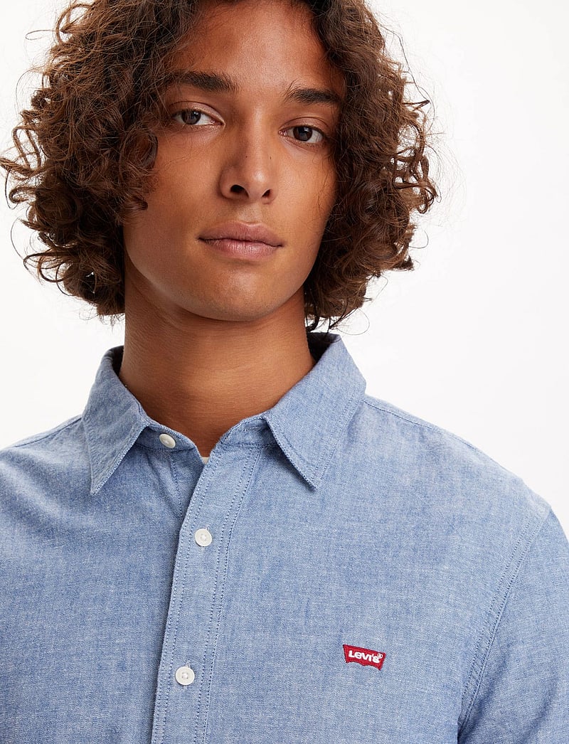 Levi's® - LS BATTERY HM SHIRT SLIM NAVY - rennot kauluspaidat - blues - 4
