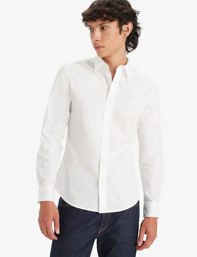 Levi's® - LS BATTERY HM SHIRT SLIM BRIGH - vabaajasärgid - whites - 0