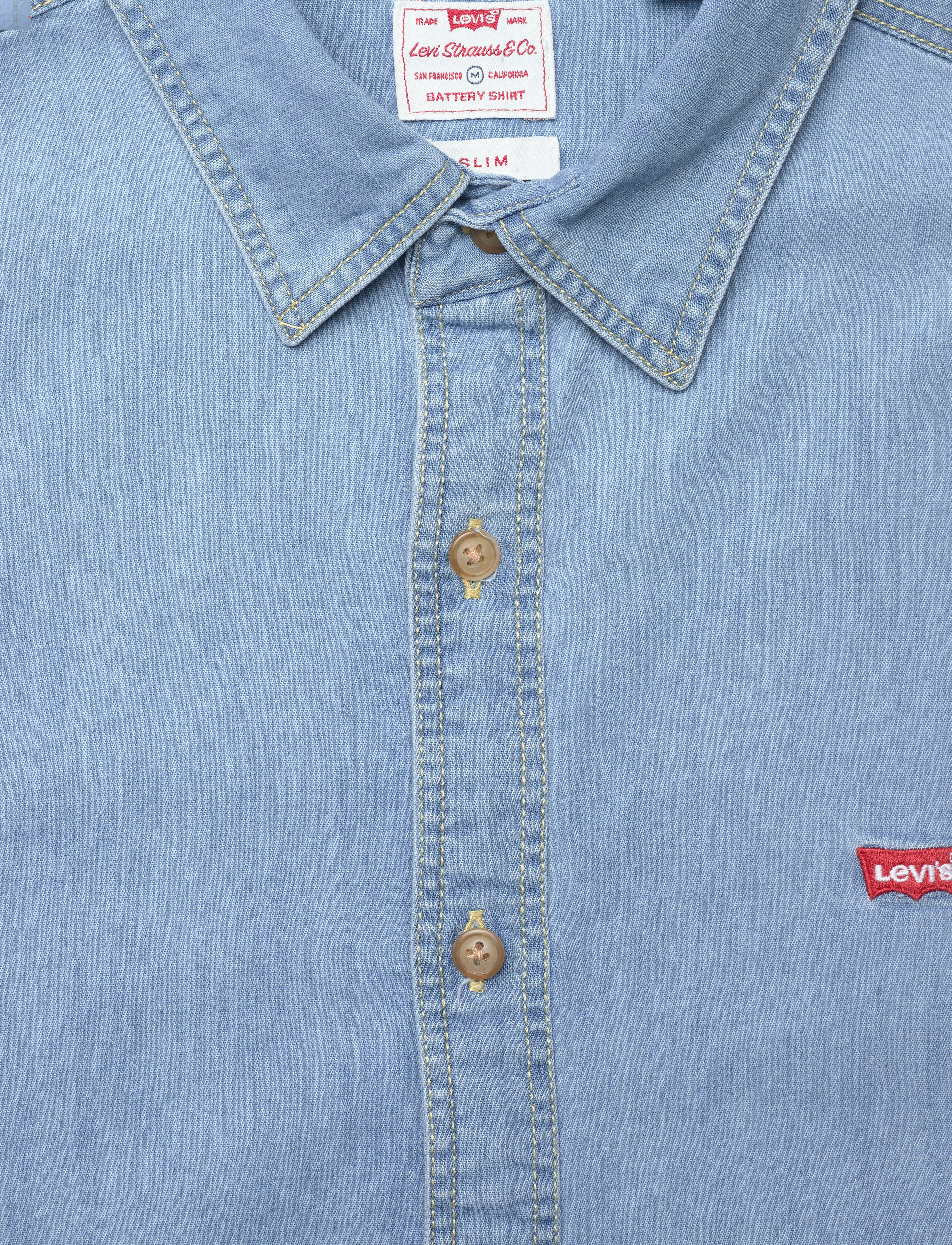 Levi's® - LS BATTERY HM SHIRT SLIM OSBOR - flanellskjortor - light indigo - flat finiss - 3
