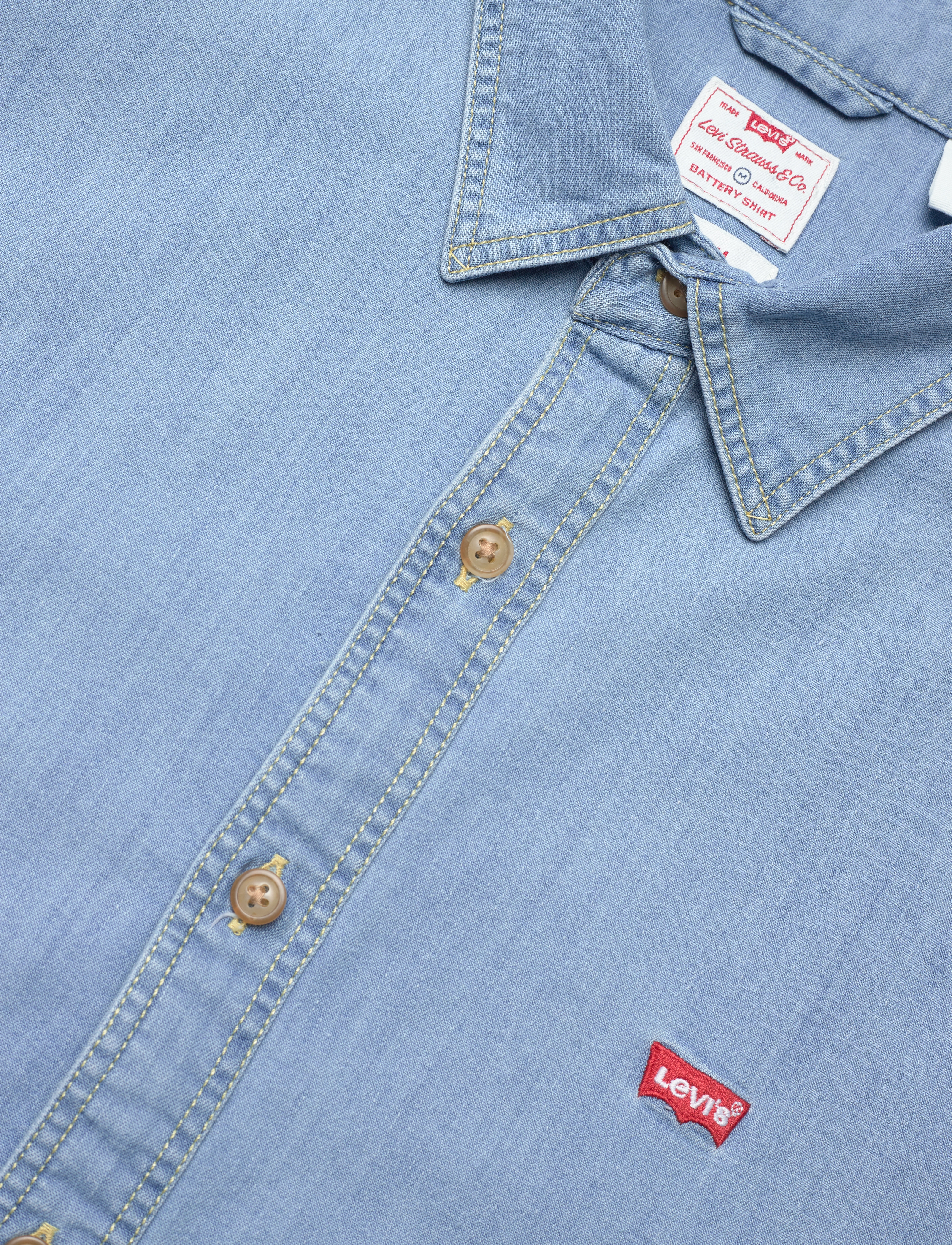 Levi's® - LS BATTERY HM SHIRT SLIM OSBOR - flanellskjortor - light indigo - flat finiss - 4
