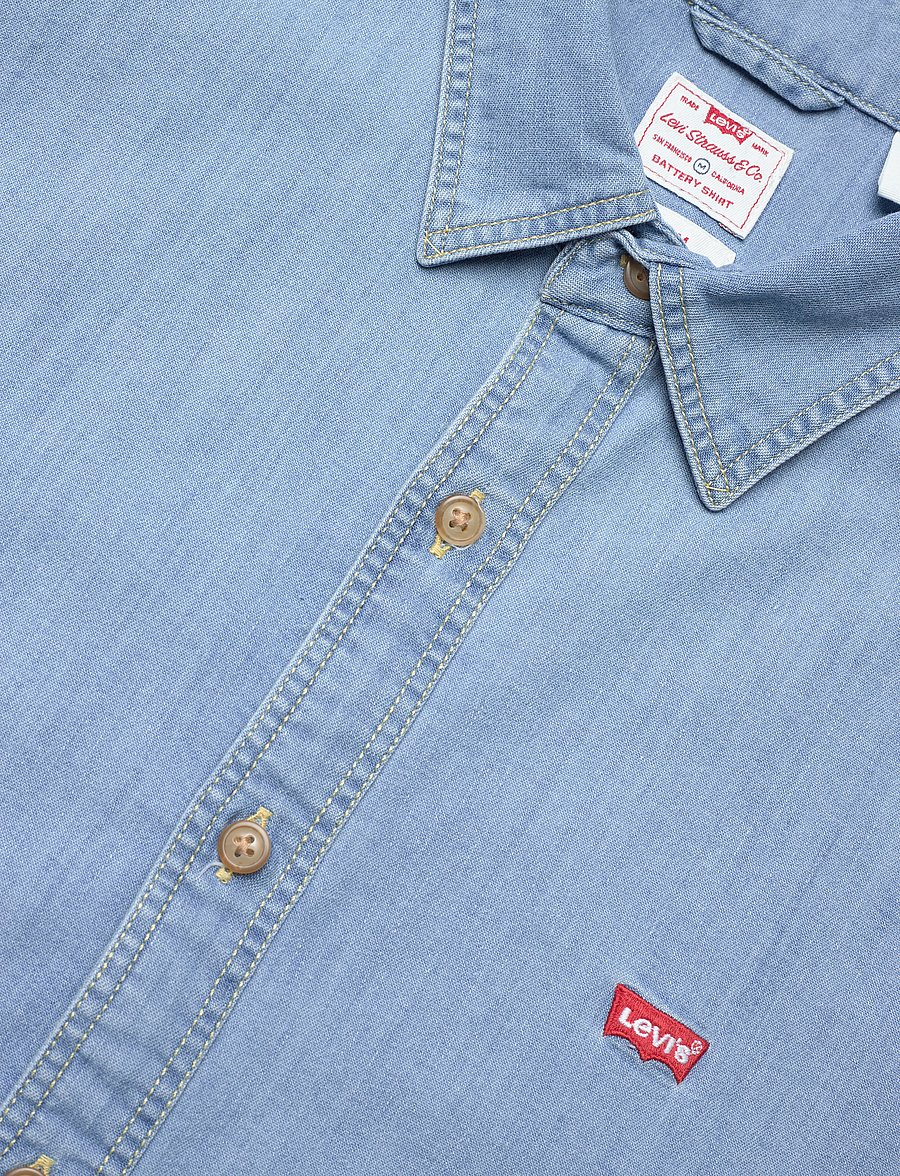 Levi's® - LS BATTERY HM SHIRT SLIM OSBOR - flanellskjortor - light indigo - flat finiss - 4