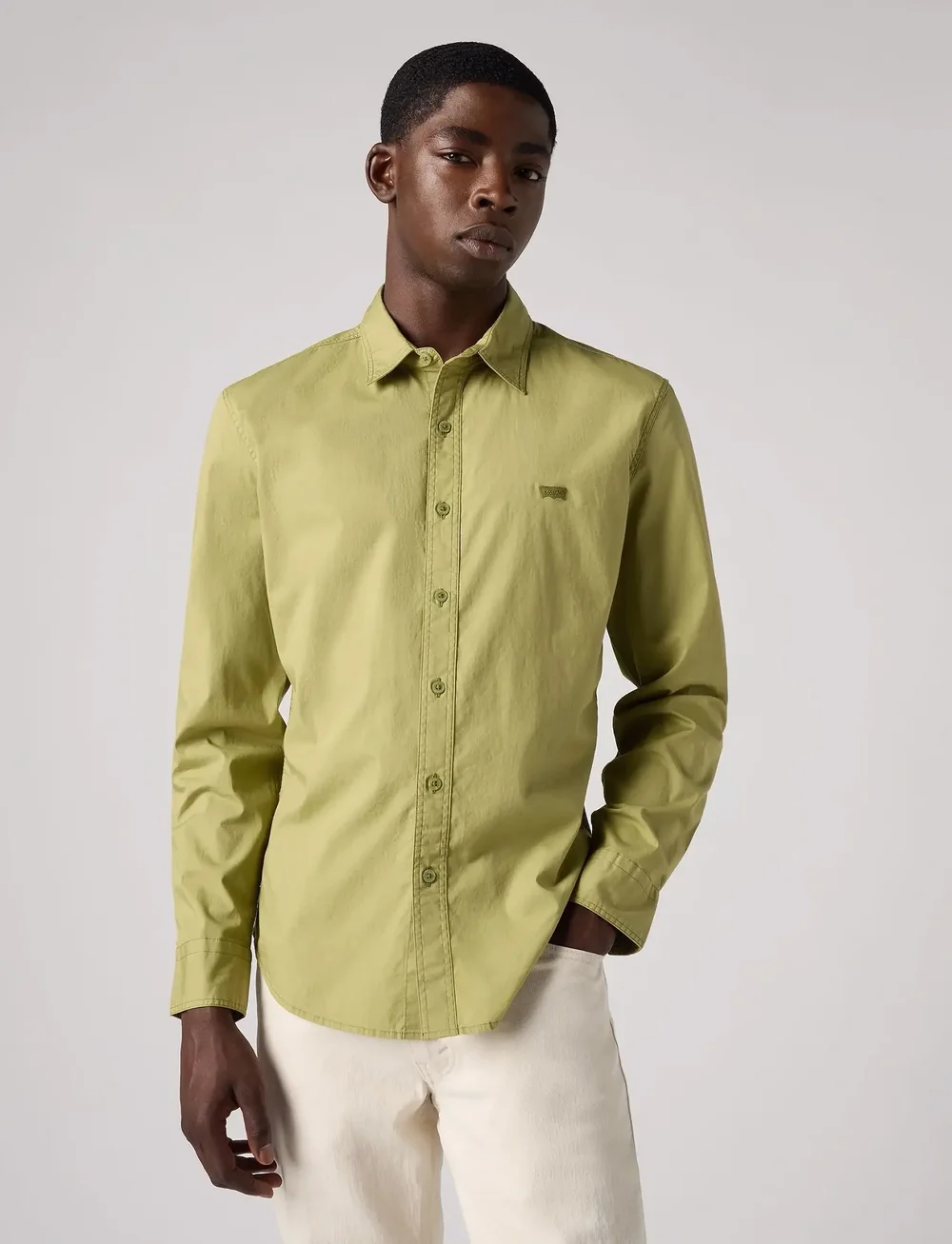 Levi's® - LS BATTERY HM SHIRT SLIM SAGE - vabaajasärgid - greens - 0