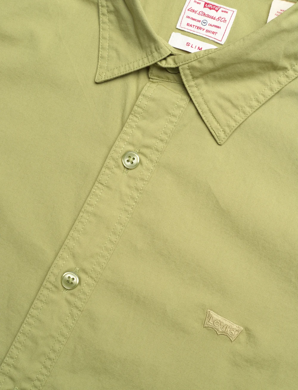 Levi's® - LS BATTERY HM SHIRT SLIM SAGE - vabaajasärgid - greens - 4