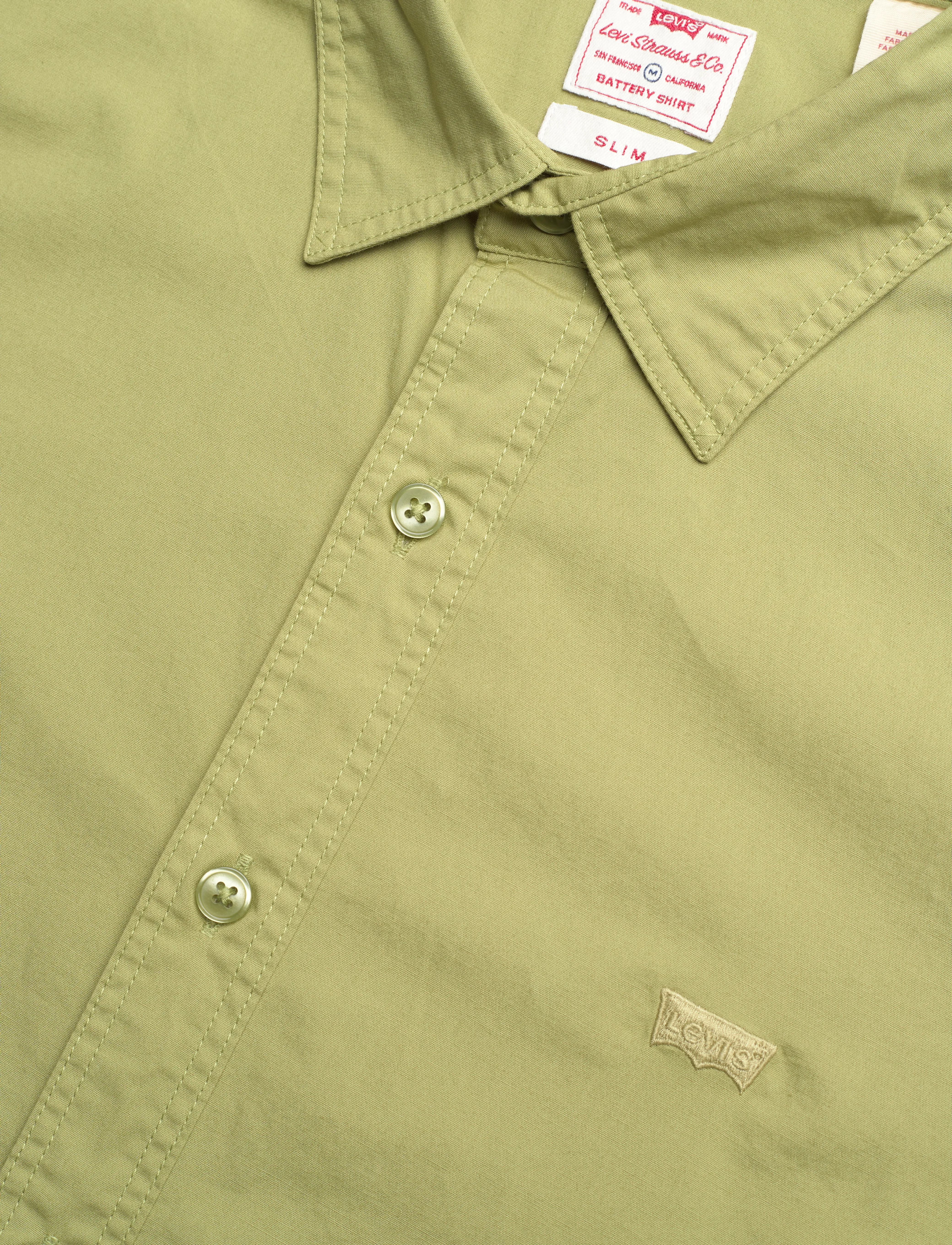 Levi's® - LS BATTERY HM SHIRT SLIM SAGE - casual shirts - greens - 4