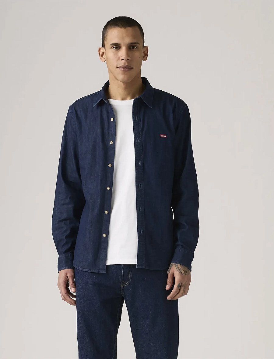Levi's® - LS BATTERY HM SHIRT SLIM MOOKI - denimskjorter - dark indigo - worn in - 0