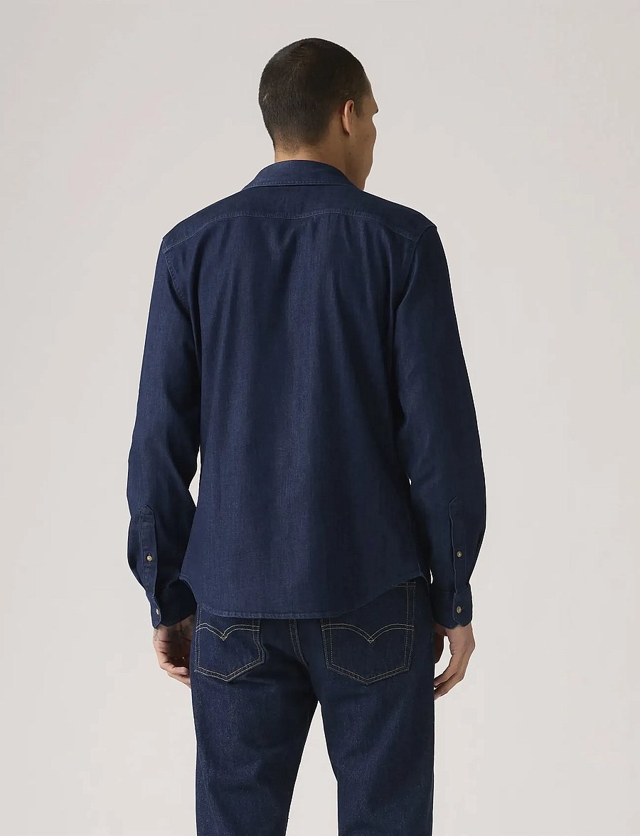 Levi's® - LS BATTERY HM SHIRT SLIM MOOKI - denimskjorter - dark indigo - worn in - 3