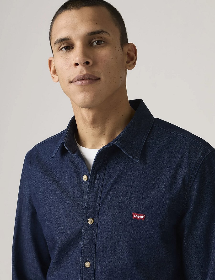 Levi's® - LS BATTERY HM SHIRT SLIM MOOKI - denimskjorter - dark indigo - worn in - 4