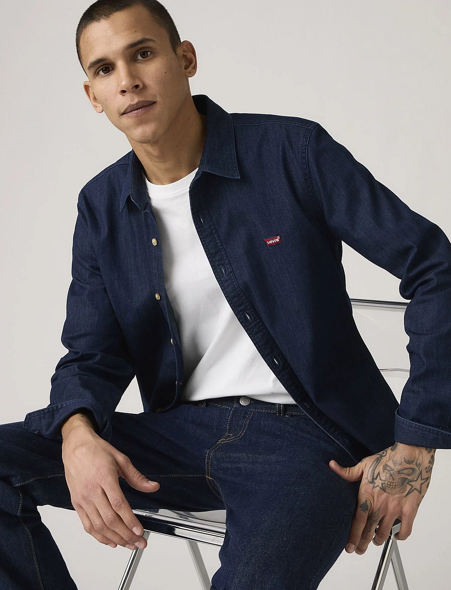 Levi's® - LS BATTERY HM SHIRT SLIM MOOKI - denimskjorter - dark indigo - worn in - 5