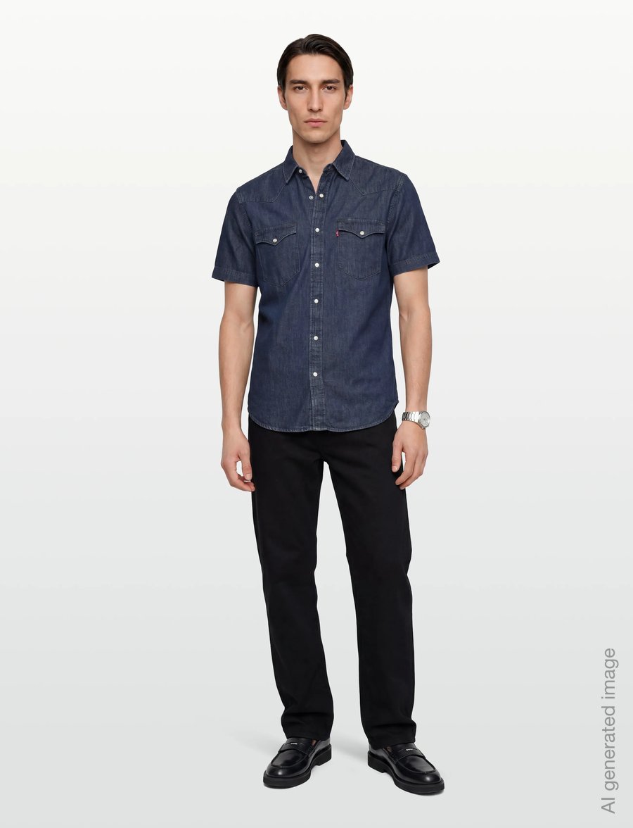 Levi's® - SS CLASSIC WESTERN LAUREL DARK - jeansskjortor - dark indigo - worn in - 0