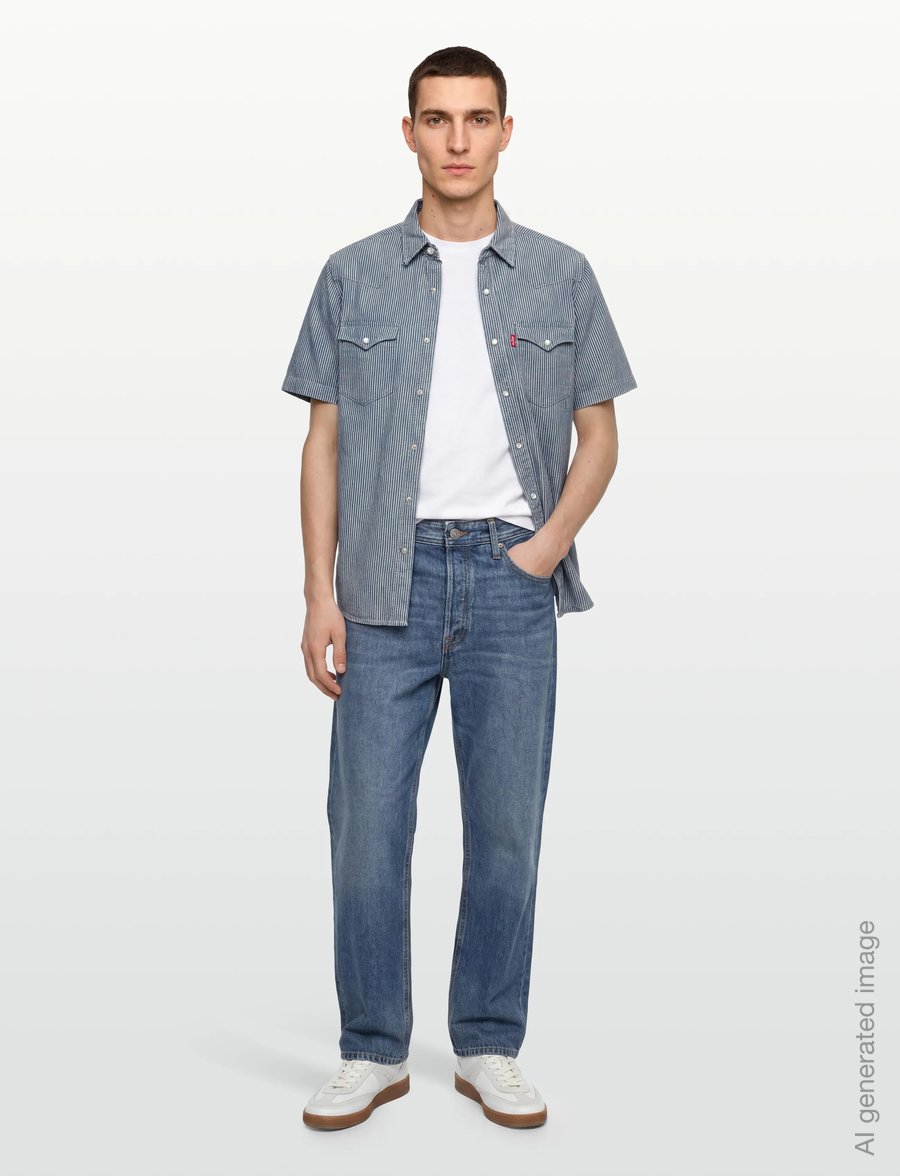 Levi's® - SS CLASSIC WESTERN PICADILLY S - flanellskjortor - med indigo - worn ins - 0