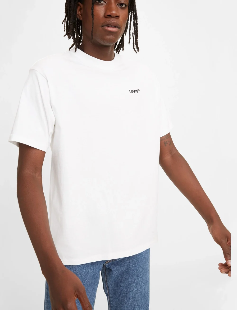 Levi's white t shirt mens shop
