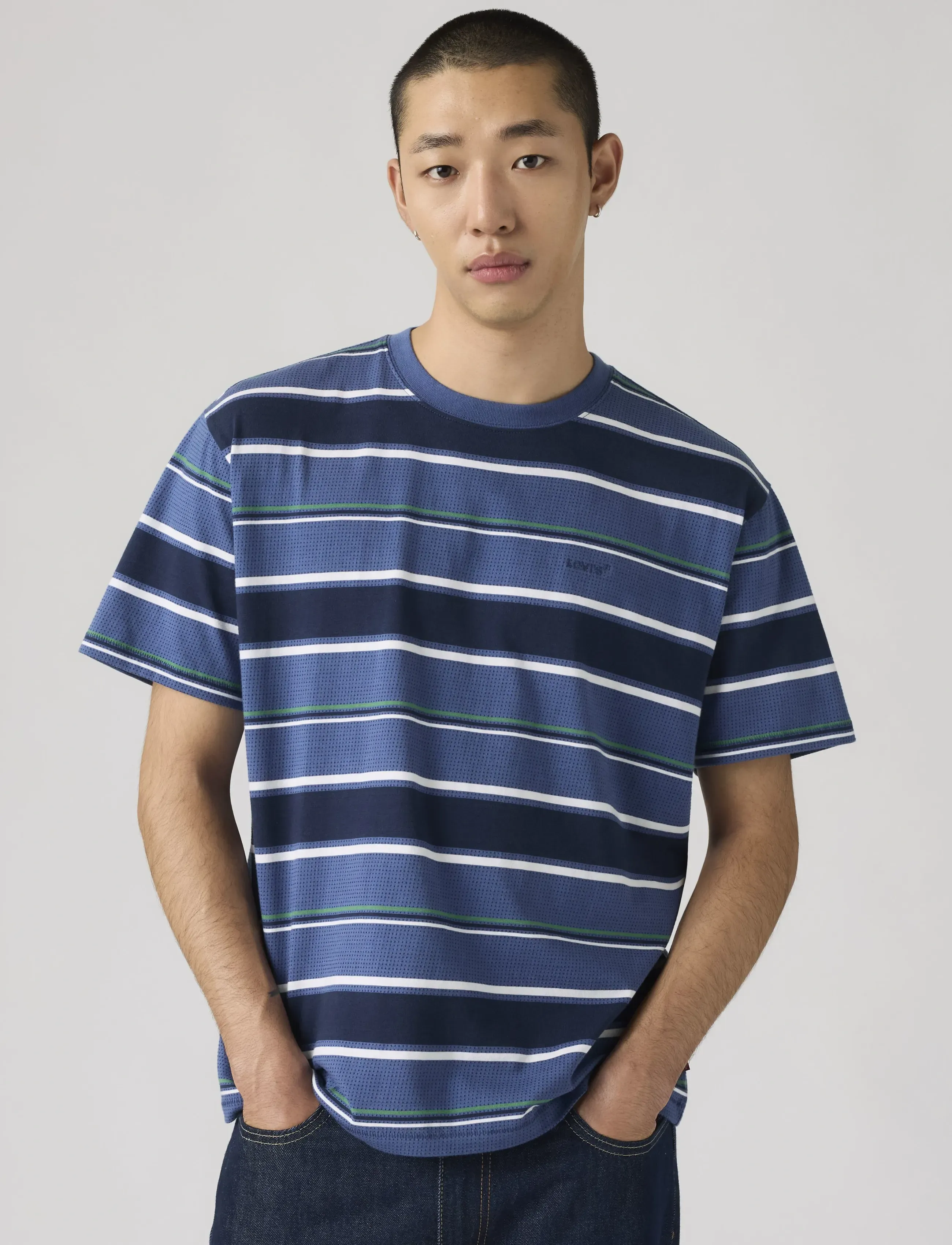 Levi's® RED TAB VINTAGE TEE PECOS STRI - T-shirts - BLUES / navy