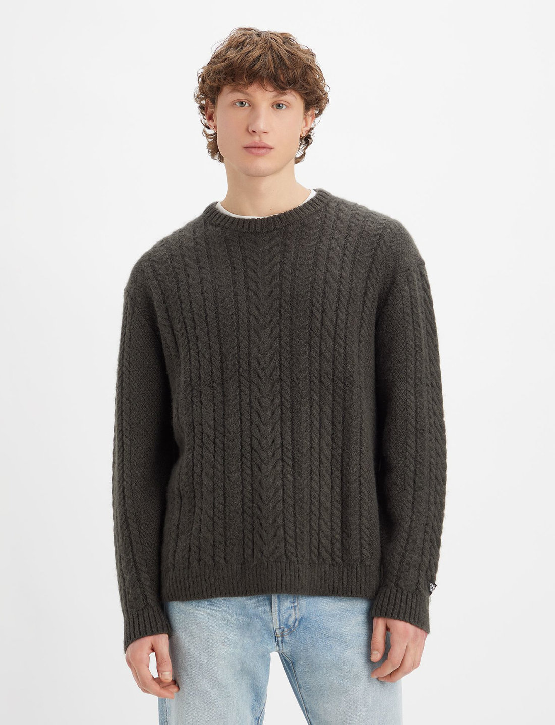 LEVI S Men Battery Crewneck Sweater Raven Knitted Round Necks