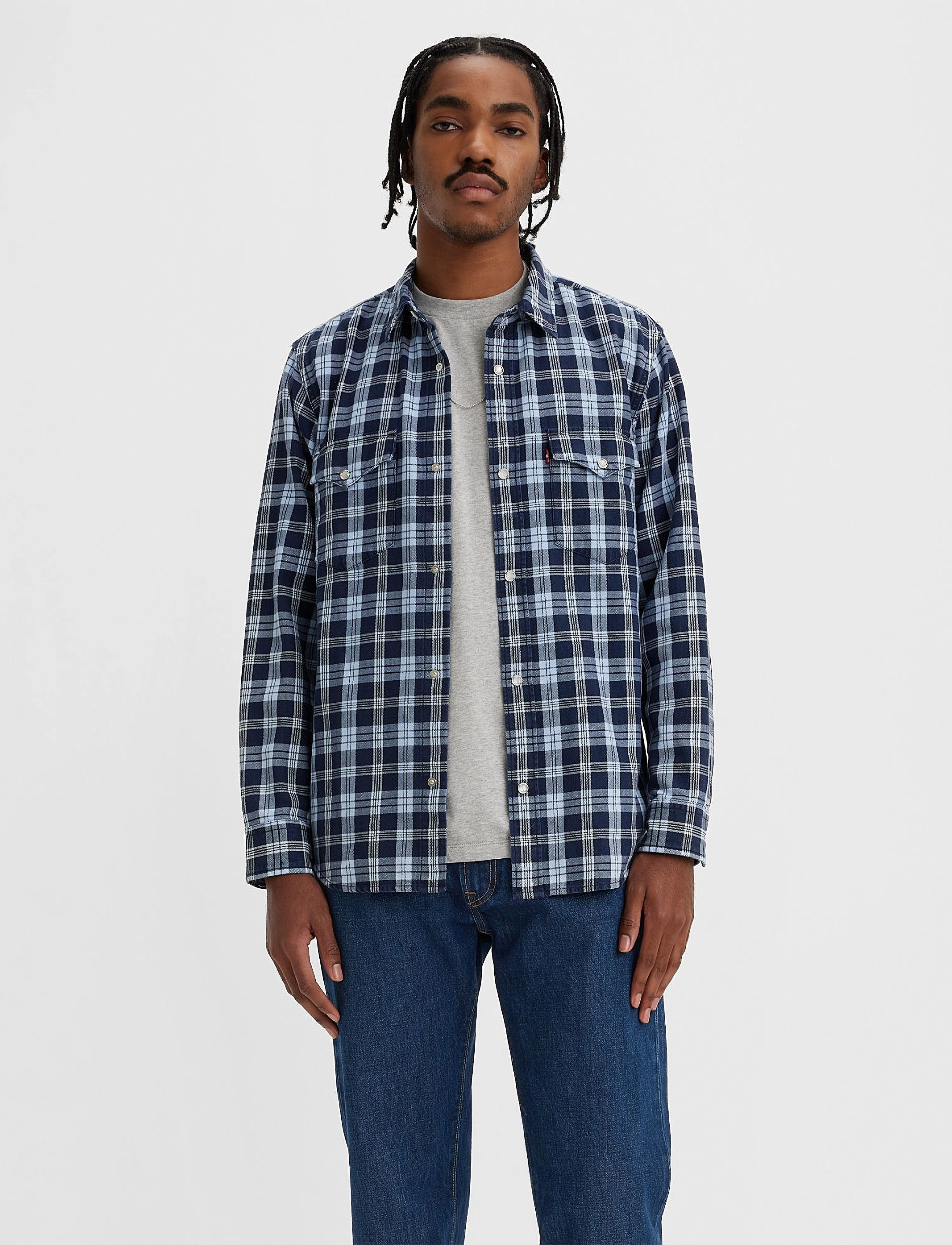 LEVI´S Men - RELAXED FIT WESTERN T2 MT FOLS - light indigo - worn in - 3