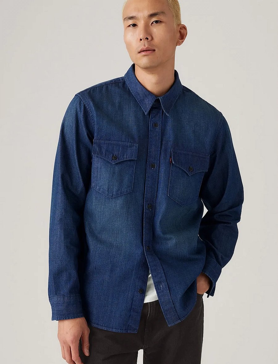 Levi's® - RELAXED FIT WESTERN TOO GOOD - denimowe koszulki - dark indigo - worn in - 0