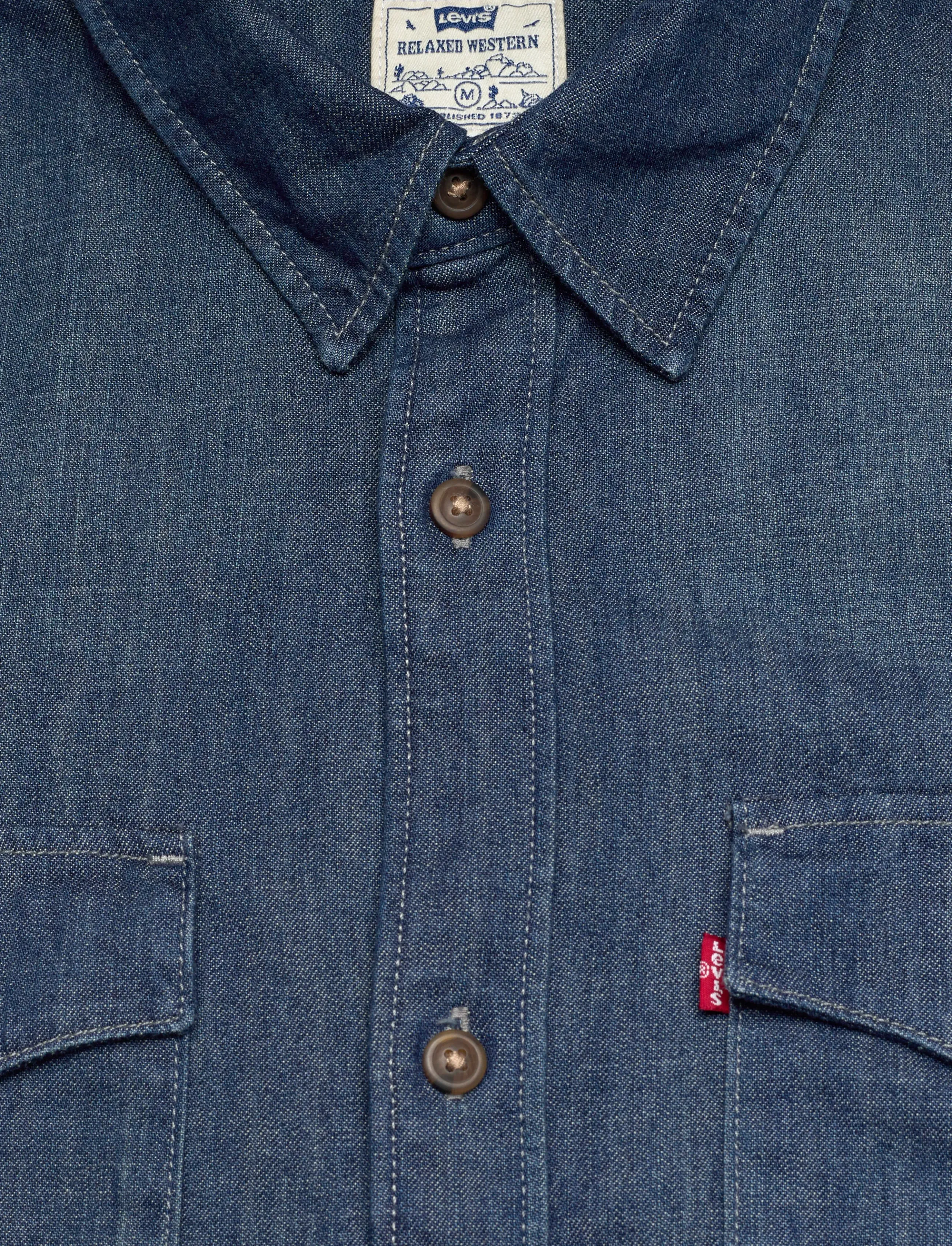 Levi's® - RELAXED FIT WESTERN TOO GOOD - jeanshemden - dark indigo - worn in - 4