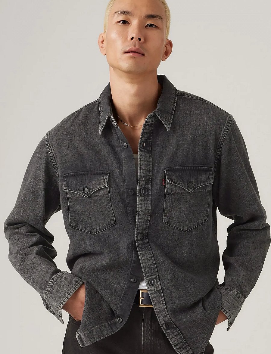Levi's® - RELAXED FIT WESTERN NIGHT SHAD - teksasärgid - blacks - 0