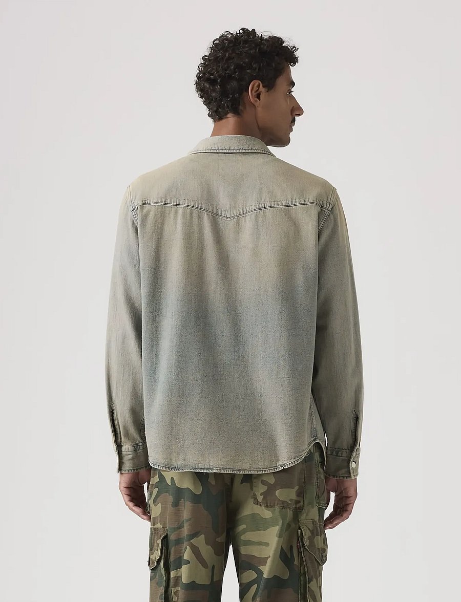 Levi's® - RELAXED FIT WESTERN SUNSET DRI - jeanshemden - med indigo - worn in - 3
