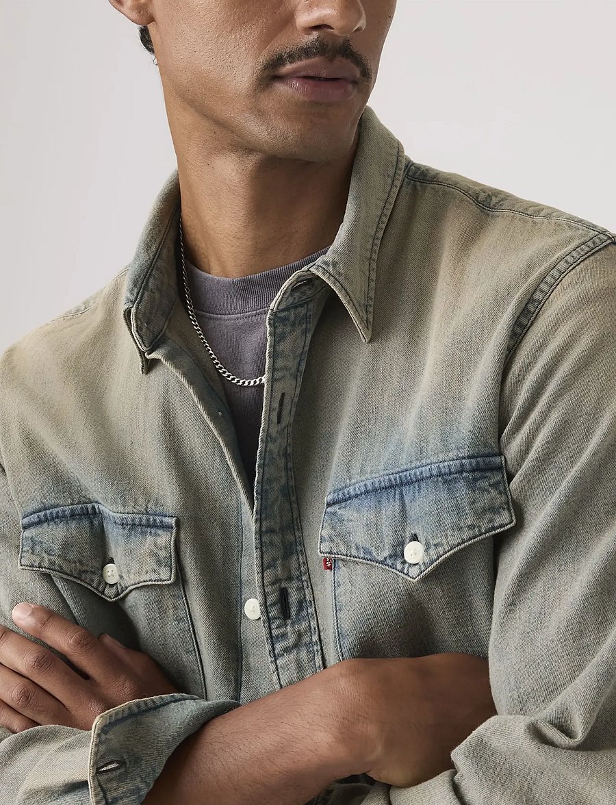 Levi's® - RELAXED FIT WESTERN SUNSET DRI - jeanshemden - med indigo - worn in - 4