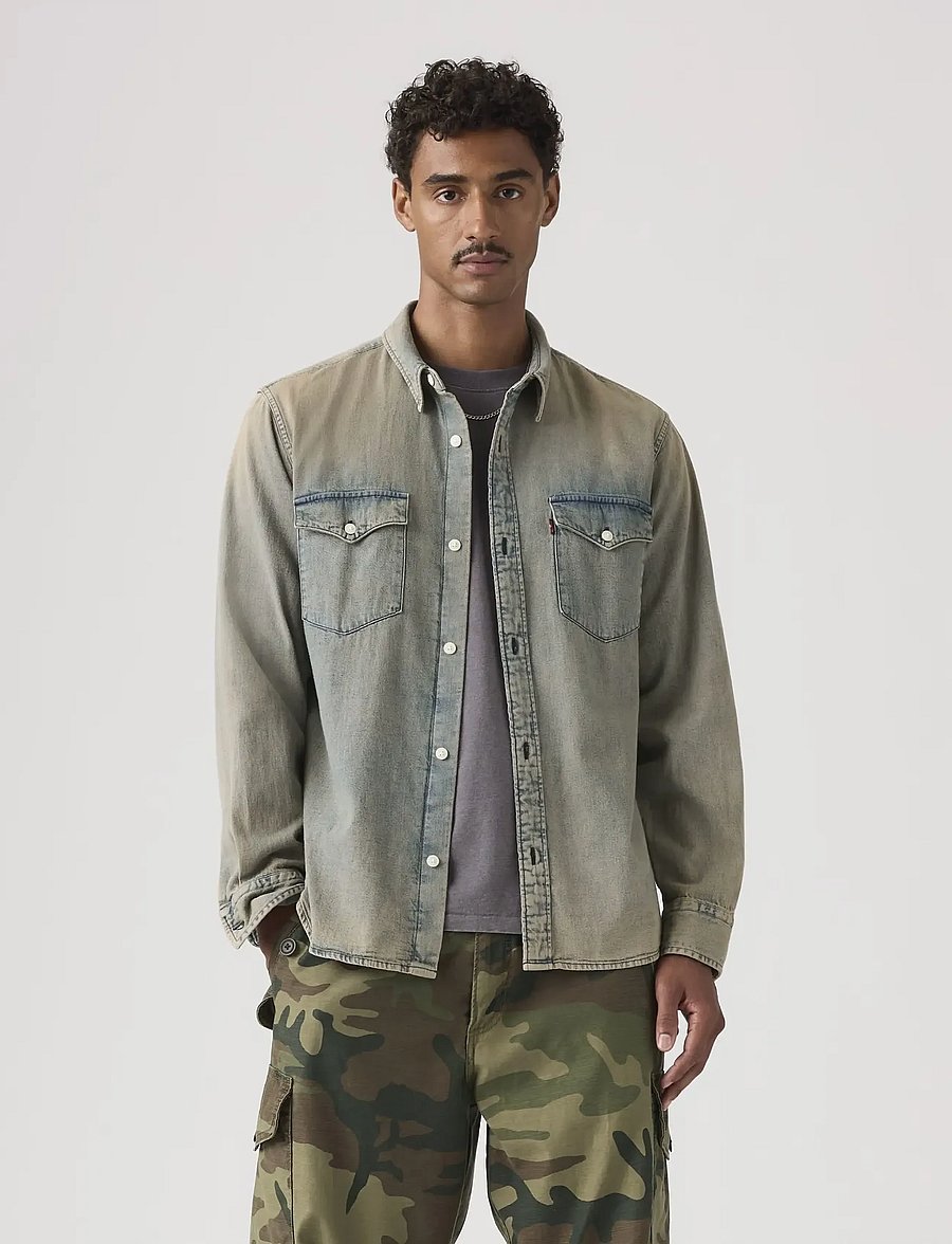 Levi's® - RELAXED FIT WESTERN SUNSET DRI - jeanshemden - med indigo - worn in - 5